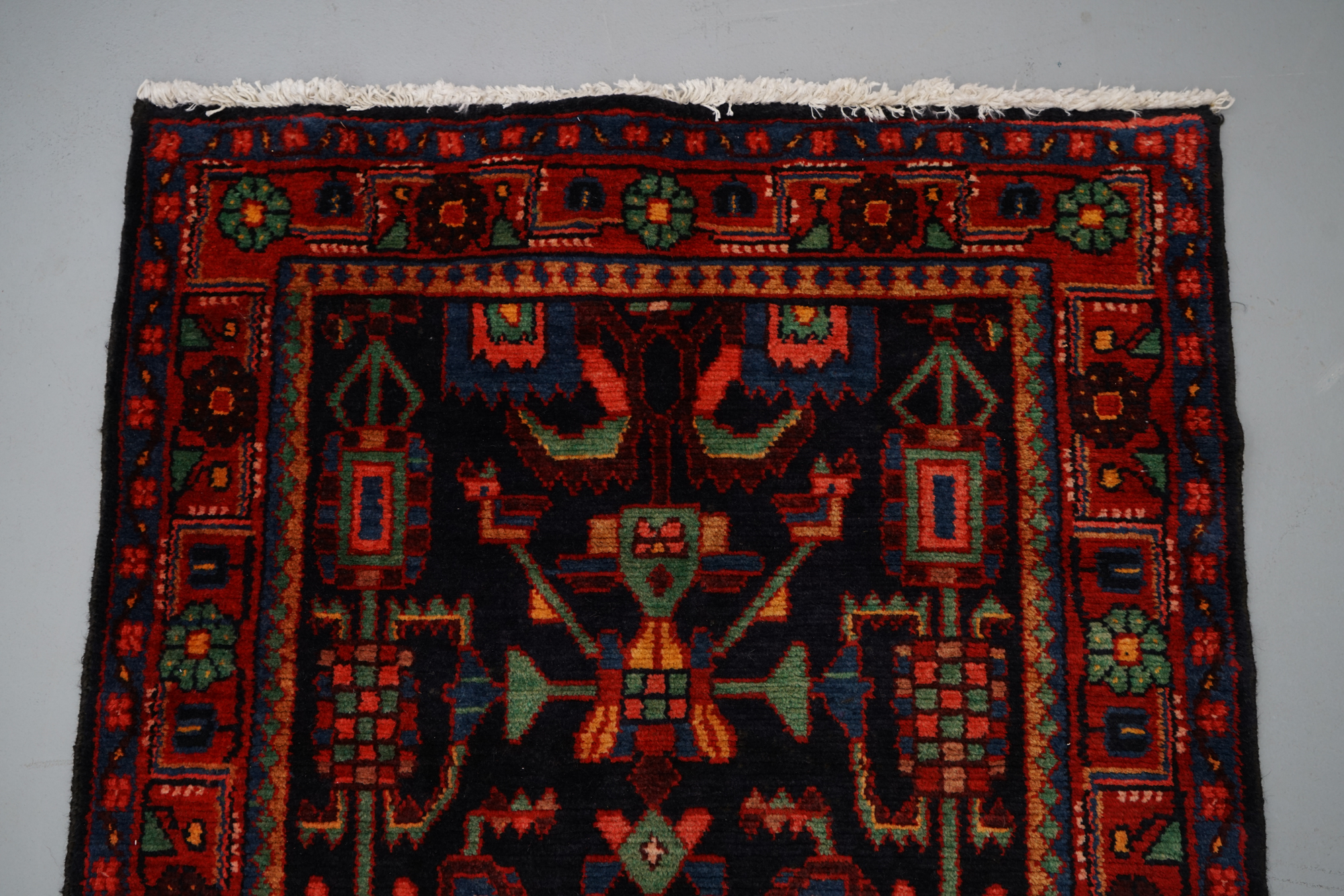 Hand-Knotted Persian Geometric-Herati Long Rug