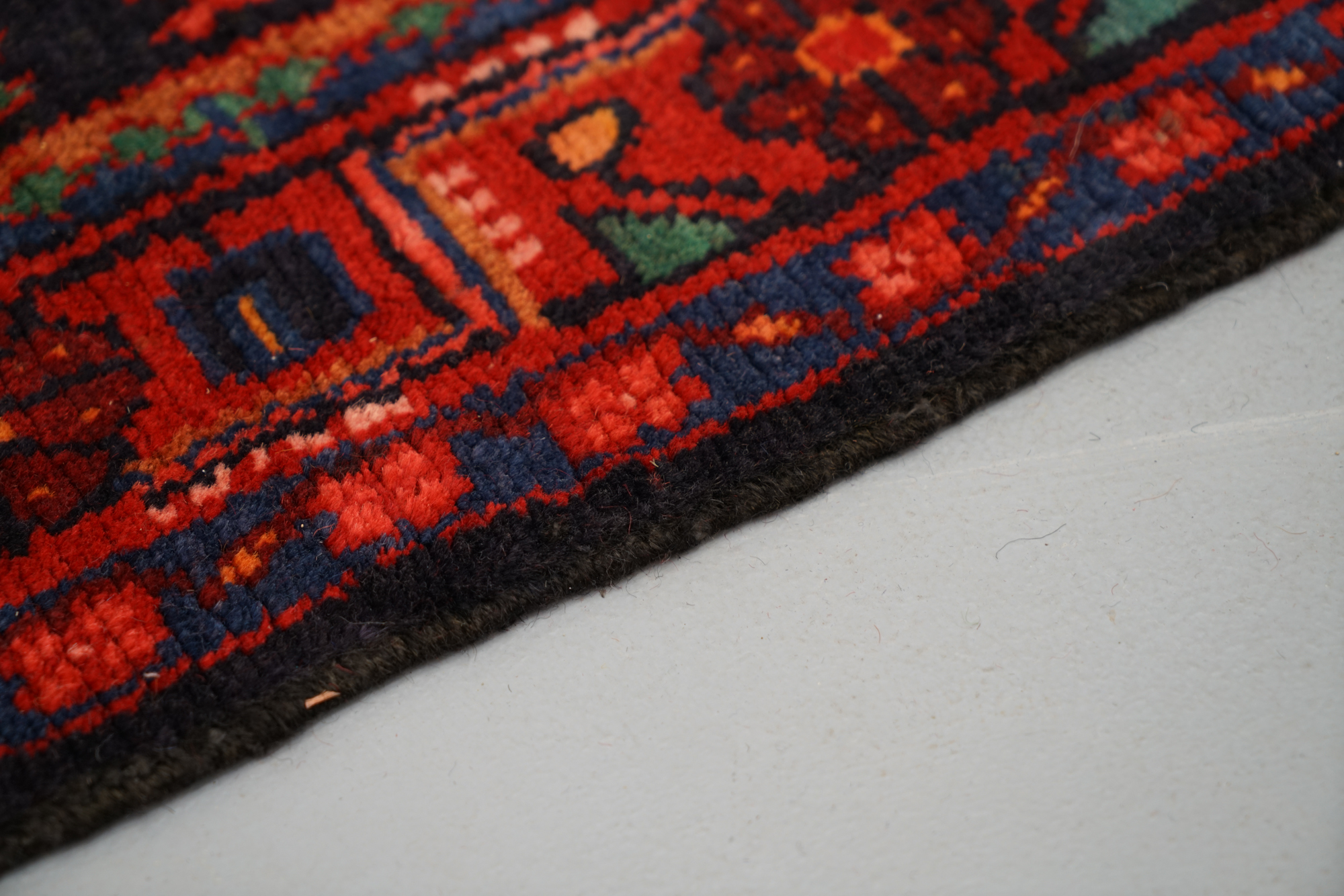 Hand-Knotted Persian Geometric-Herati Long Rug