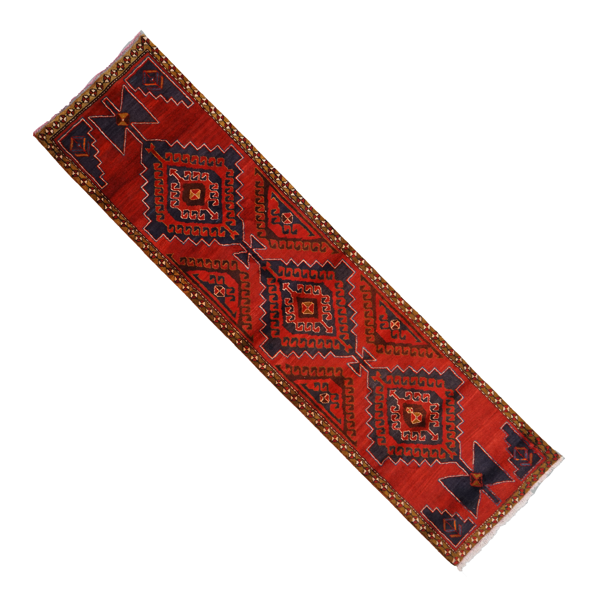 Hand-Knotted Persian Wool Carpet Runner