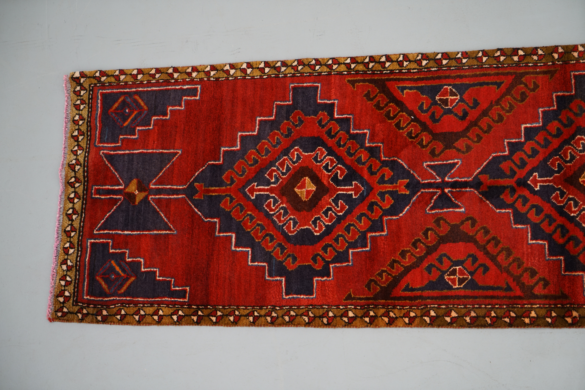 Hand-Knotted Persian Wool Carpet Runner