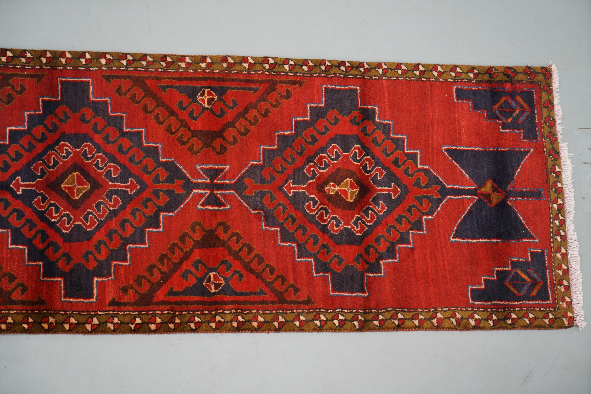 Hand-Knotted Persian Wool Carpet Runner