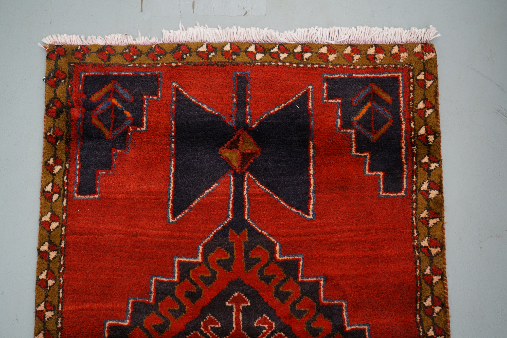 Hand-Knotted Persian Wool Carpet Runner