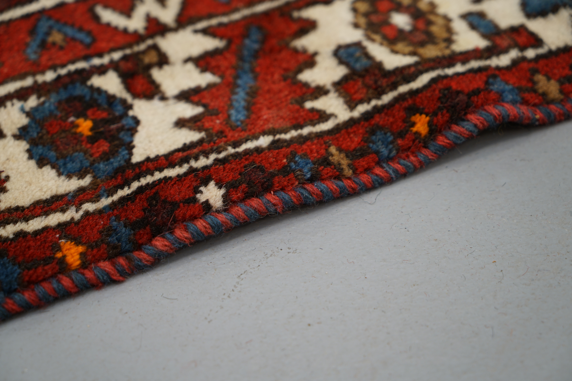 Hand-Knotted Persian Karaja Wool Carpet Runner