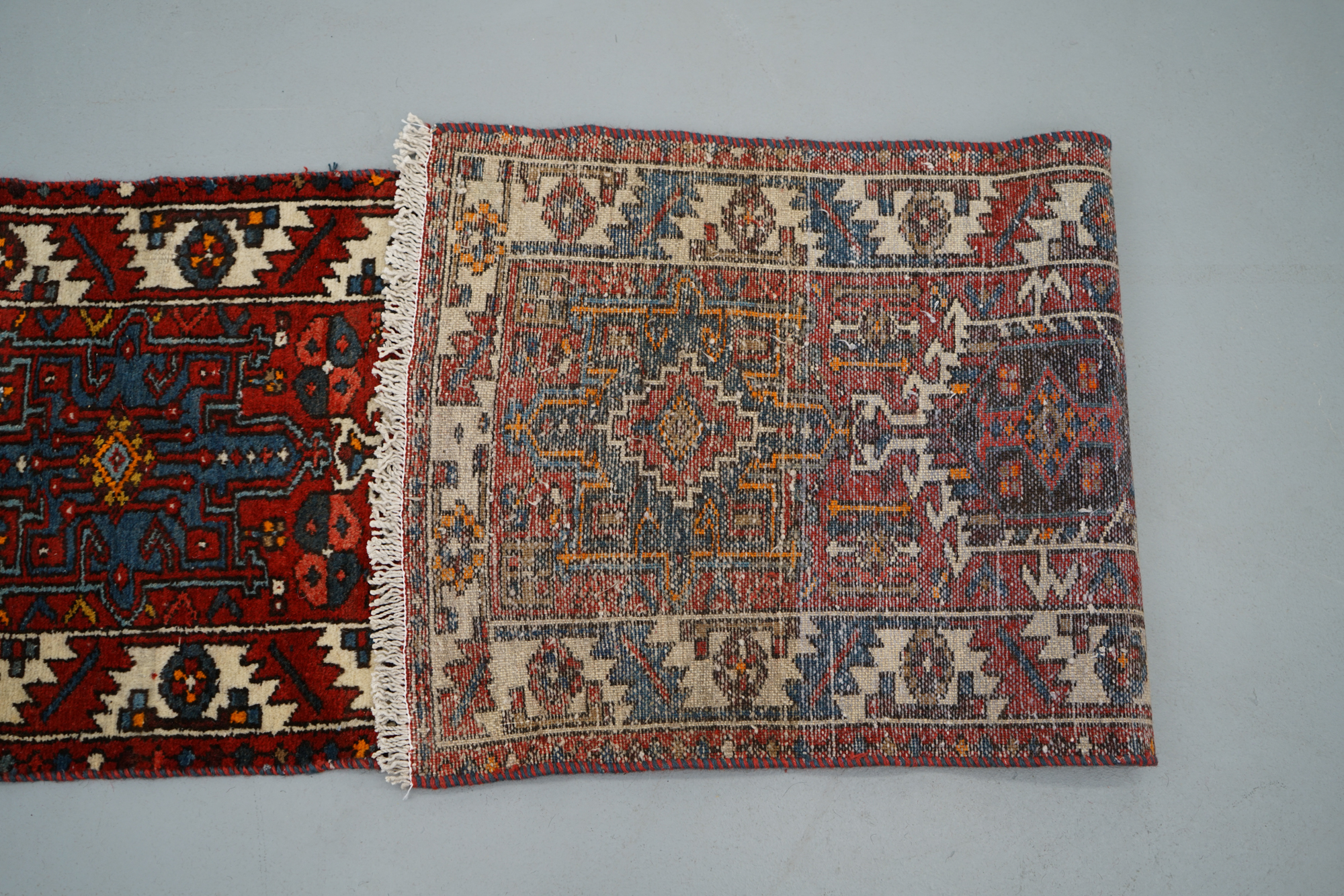 Hand-Knotted Persian Karaja Wool Carpet Runner