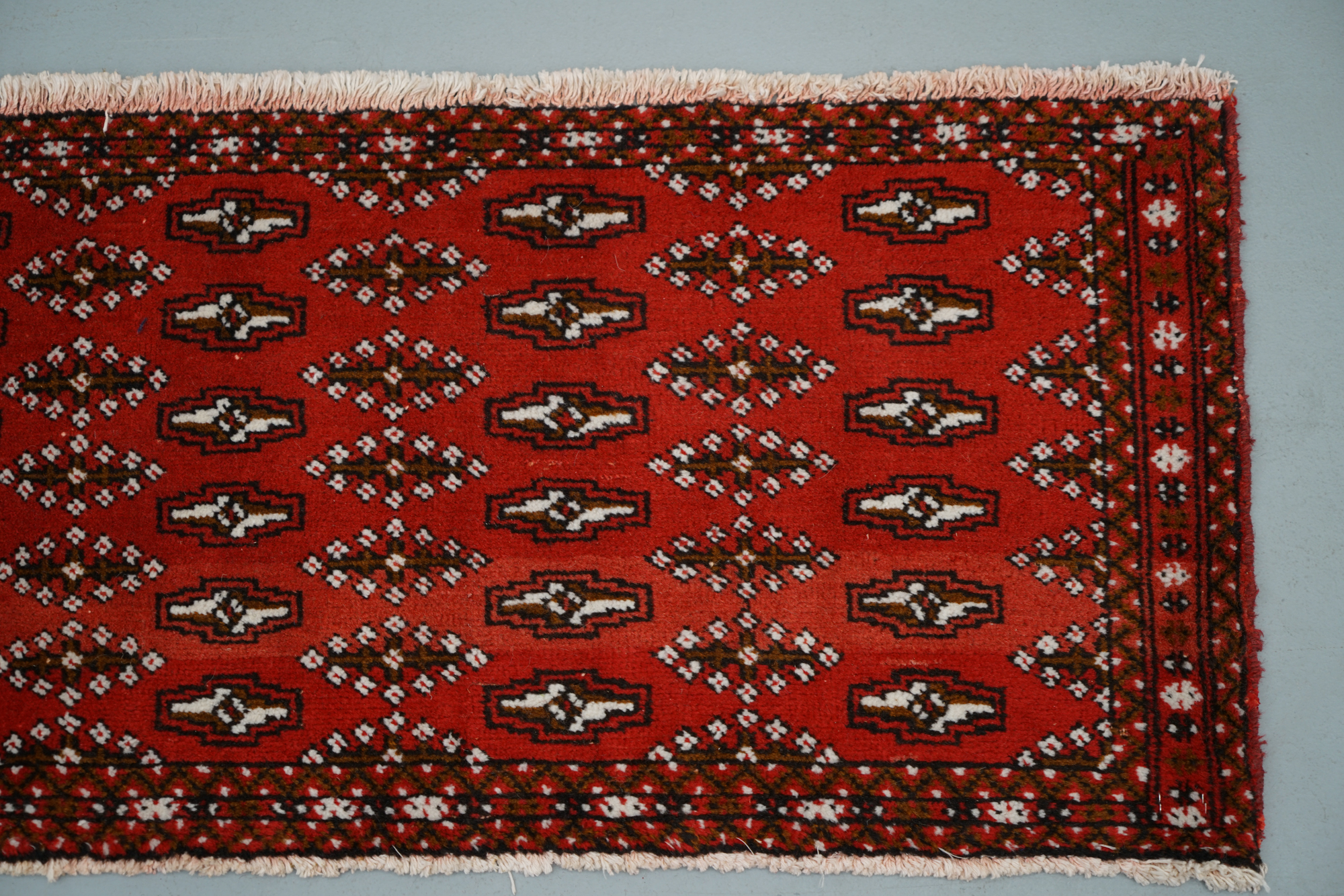 Hand-Knotted Tekke Bokhara Style Wool Accent Rug