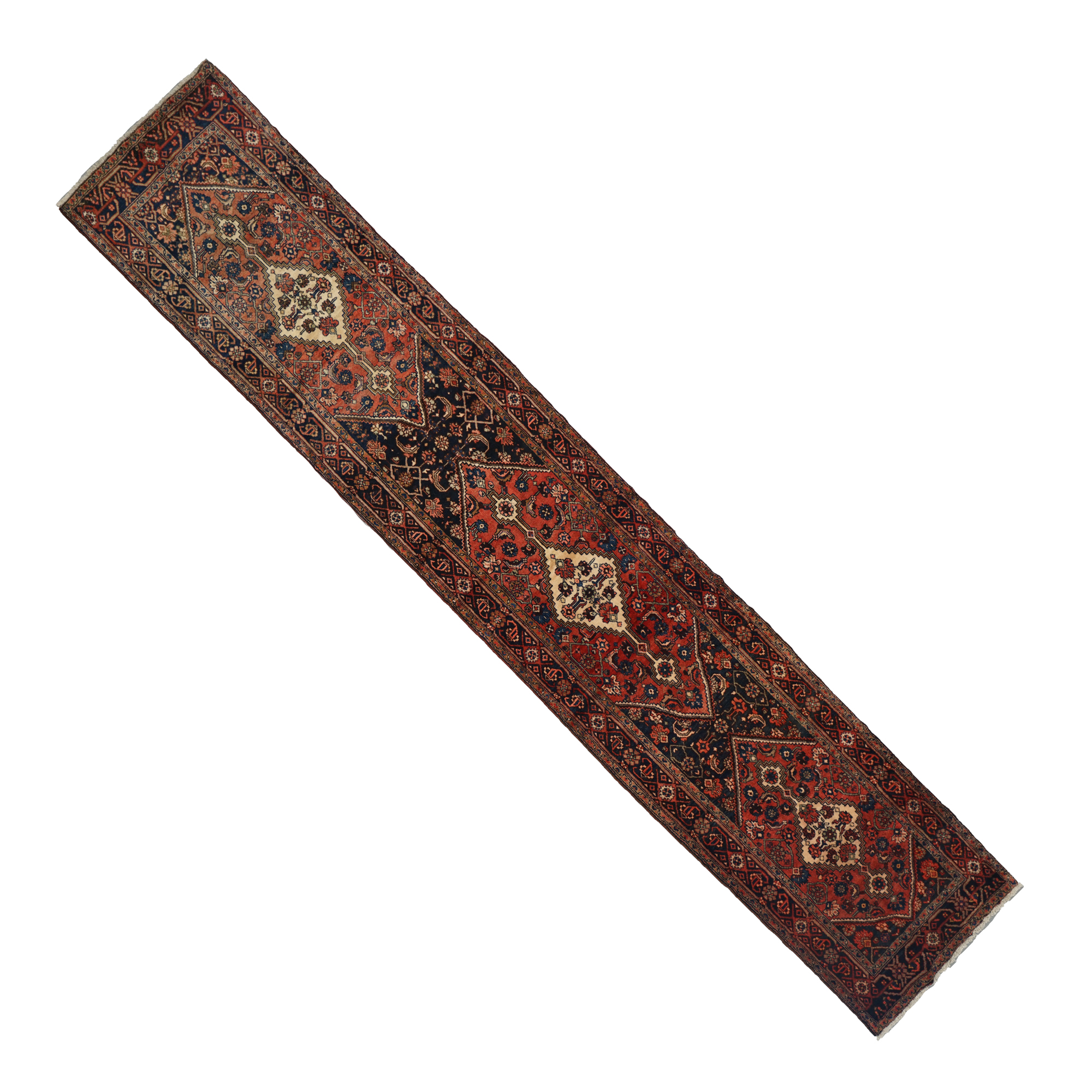 Hand-Knotted Hamadan Wool Palace Runner