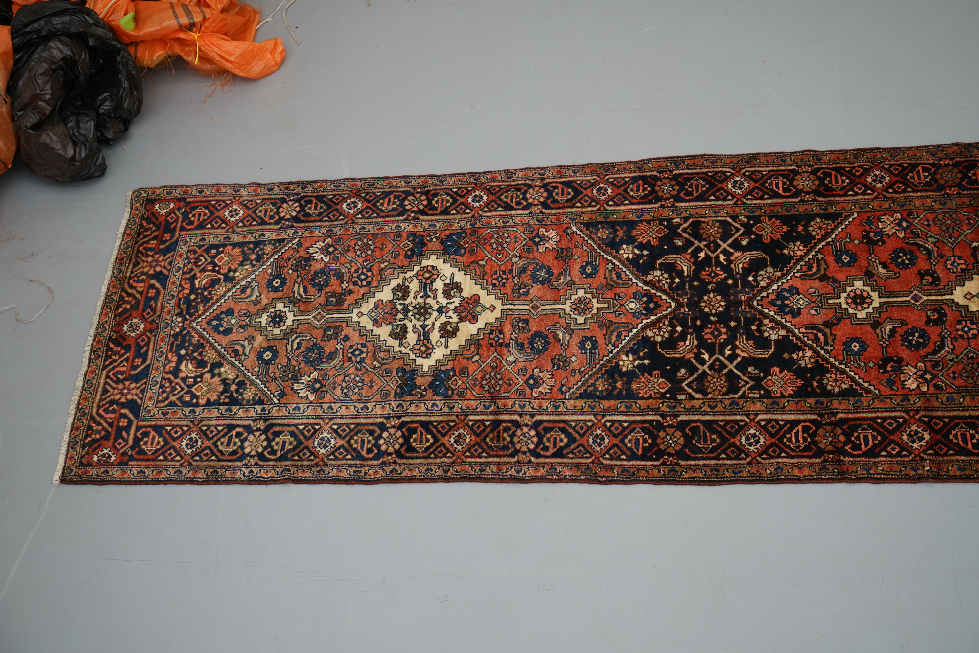 Hand-Knotted Hamadan Wool Palace Runner