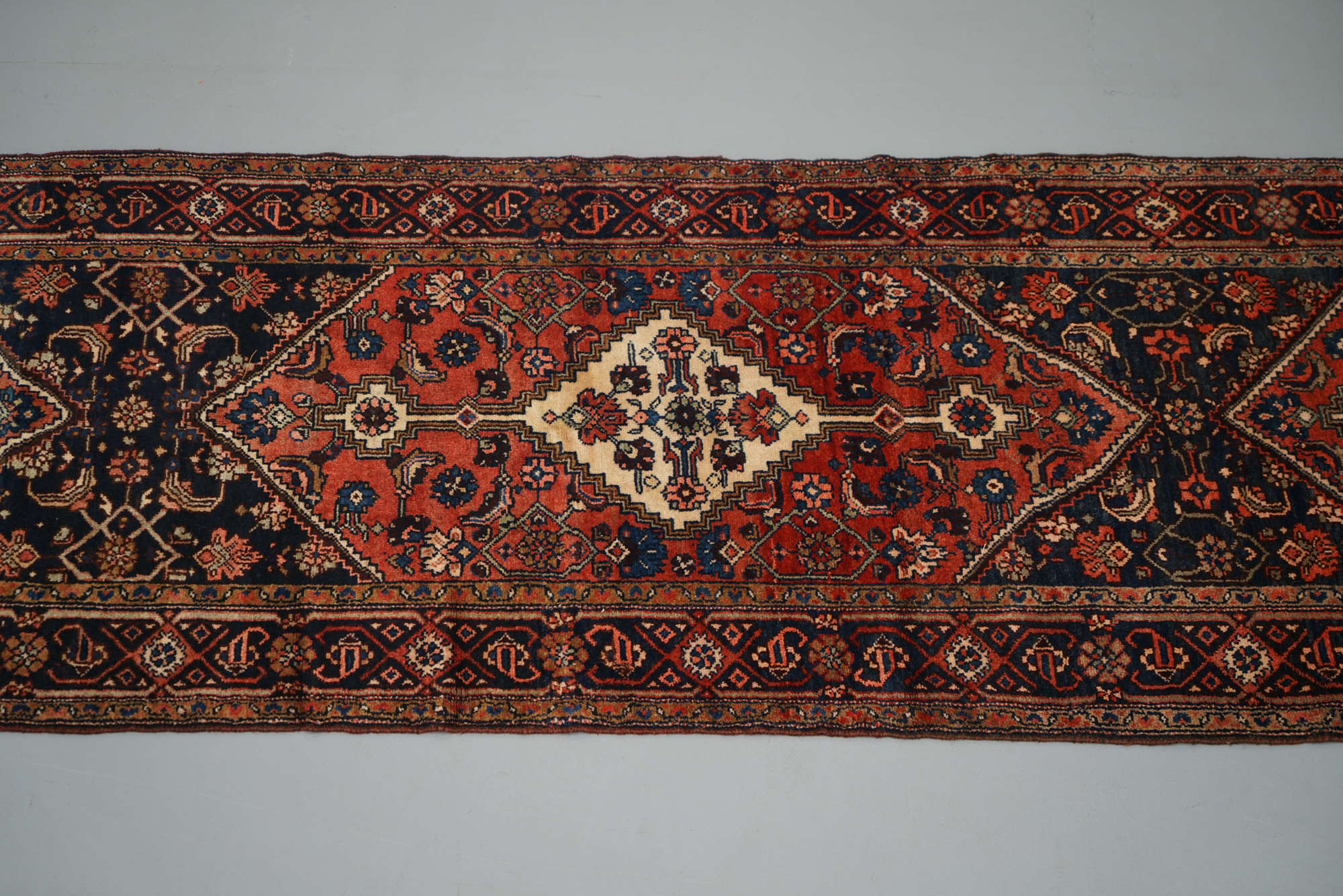 Hand-Knotted Hamadan Wool Palace Runner