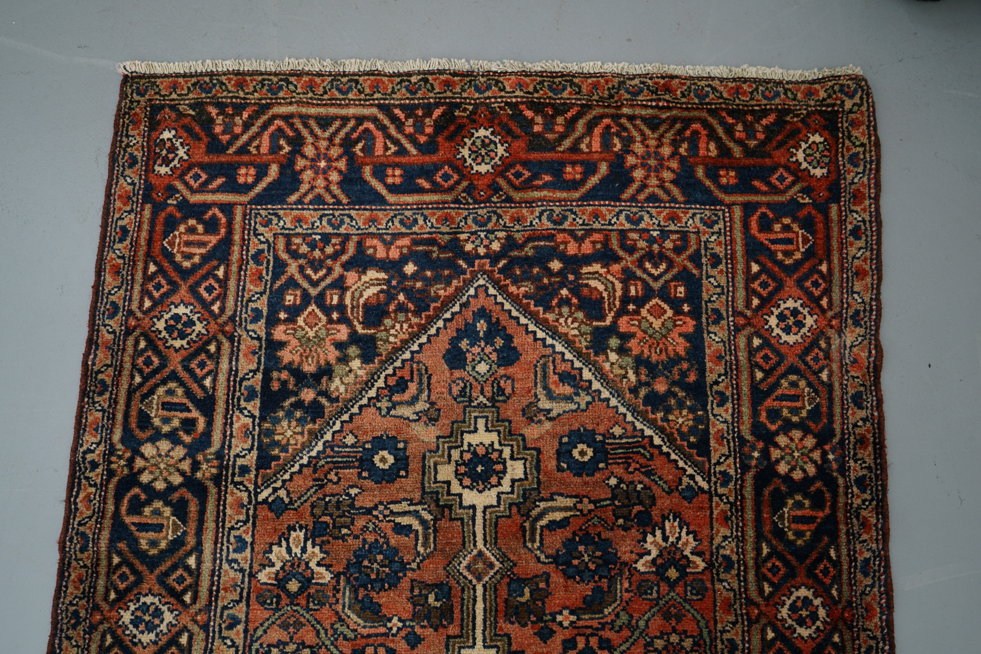 Hand-Knotted Hamadan Wool Palace Runner