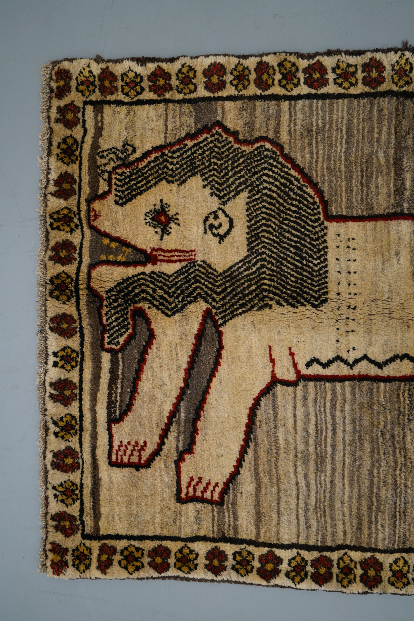 Hand-Knotted Gabbeh Figural Wool Area Rug