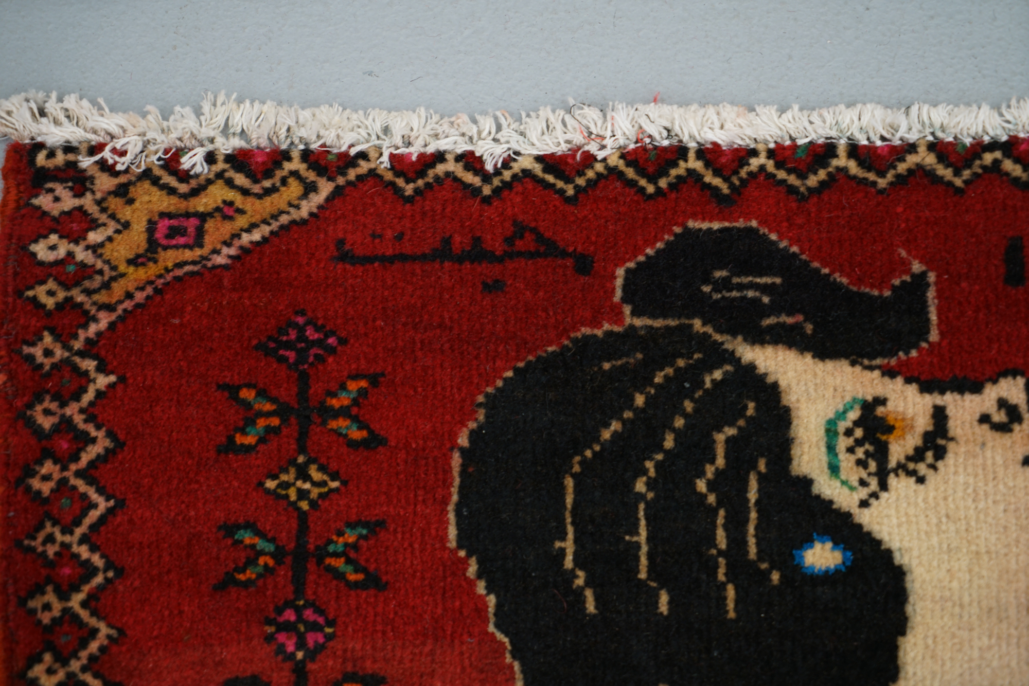 Hand-Knotted Persian Pictorial Accent Rug