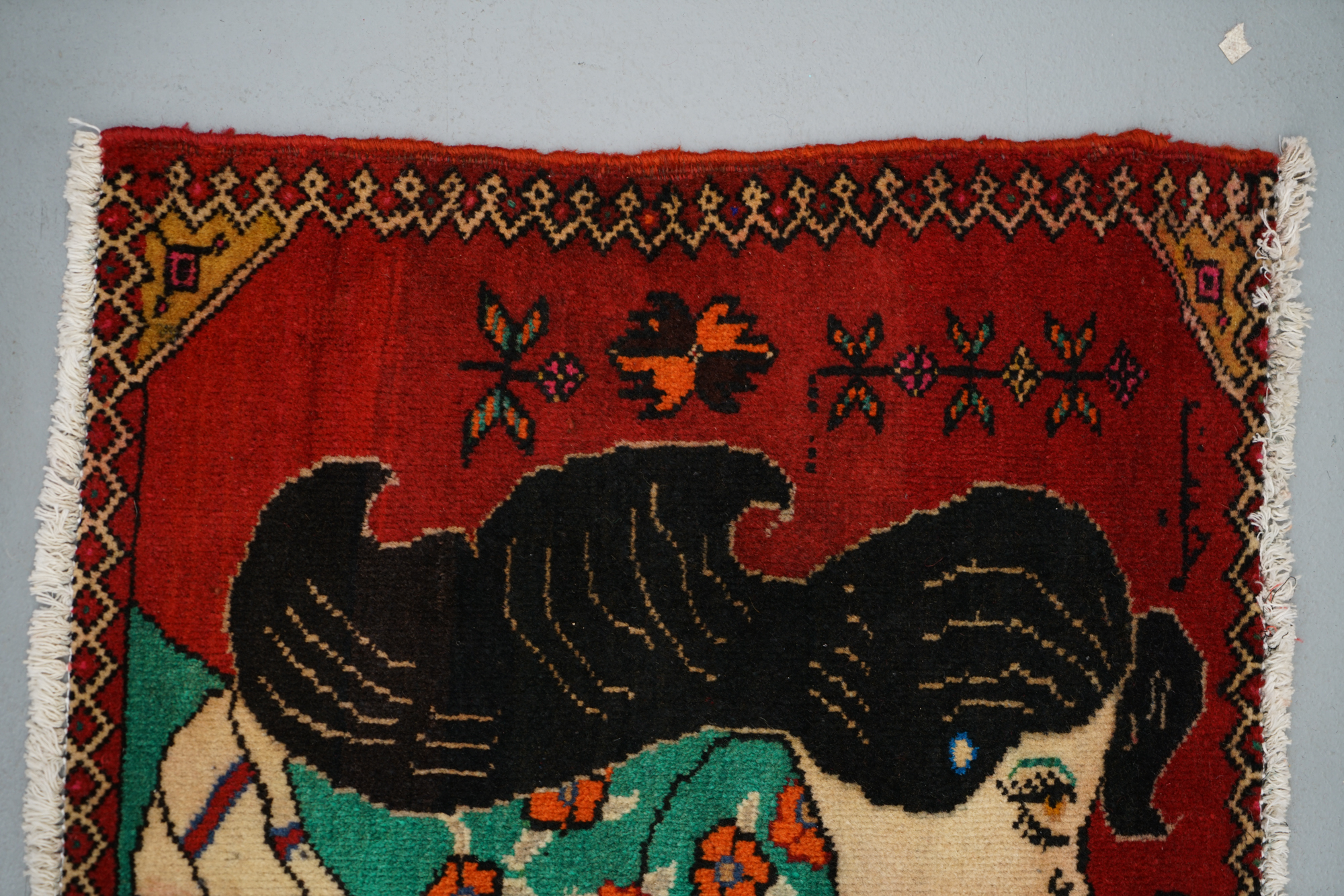 Hand-Knotted Persian Pictorial Accent Rug