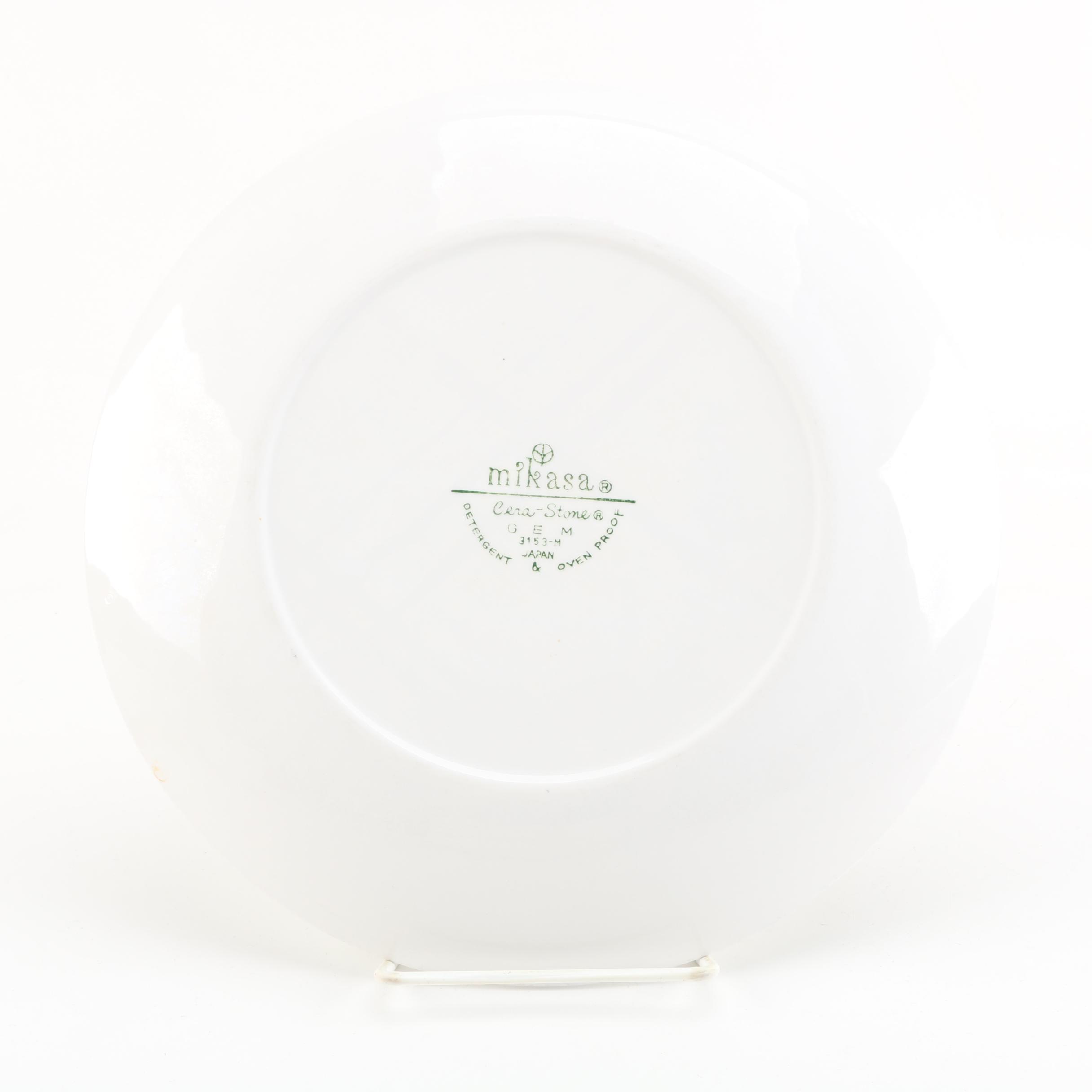 Mikasa Cerastone "Gem" and "Green" Dinnerware and Serving Dishes