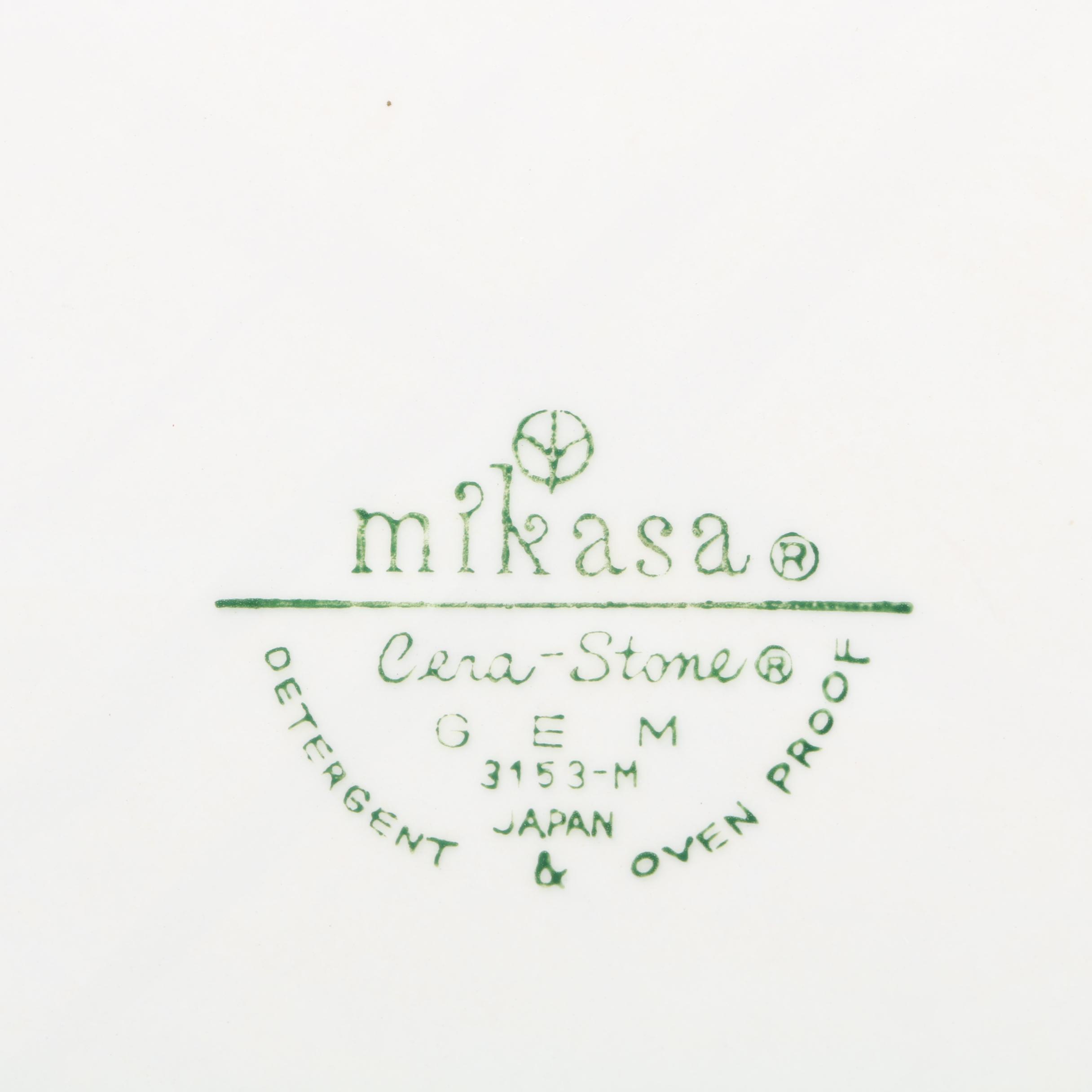 Mikasa Cerastone "Gem" and "Green" Dinnerware and Serving Dishes