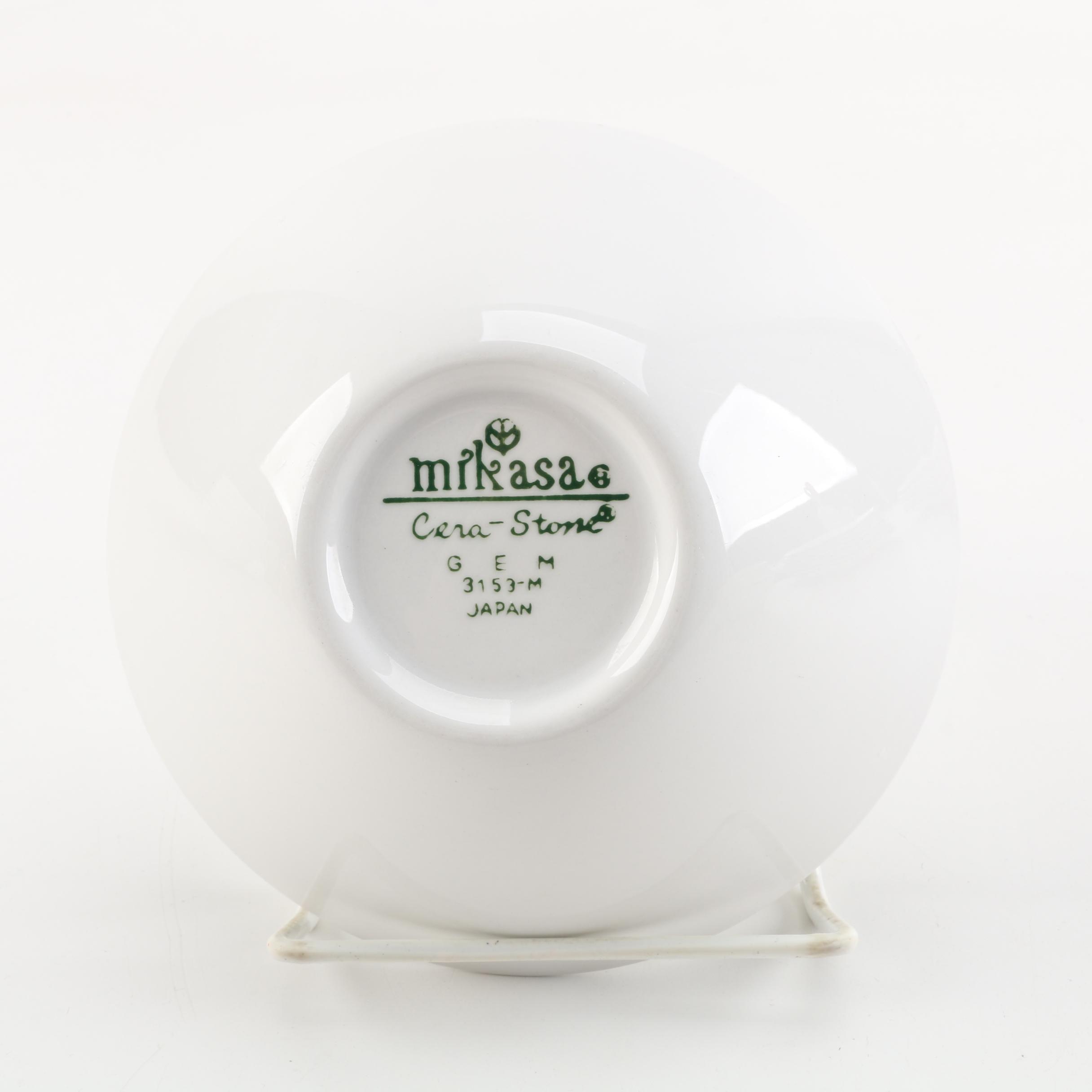 Mikasa Cerastone "Gem" and "Green" Dinnerware and Serving Dishes