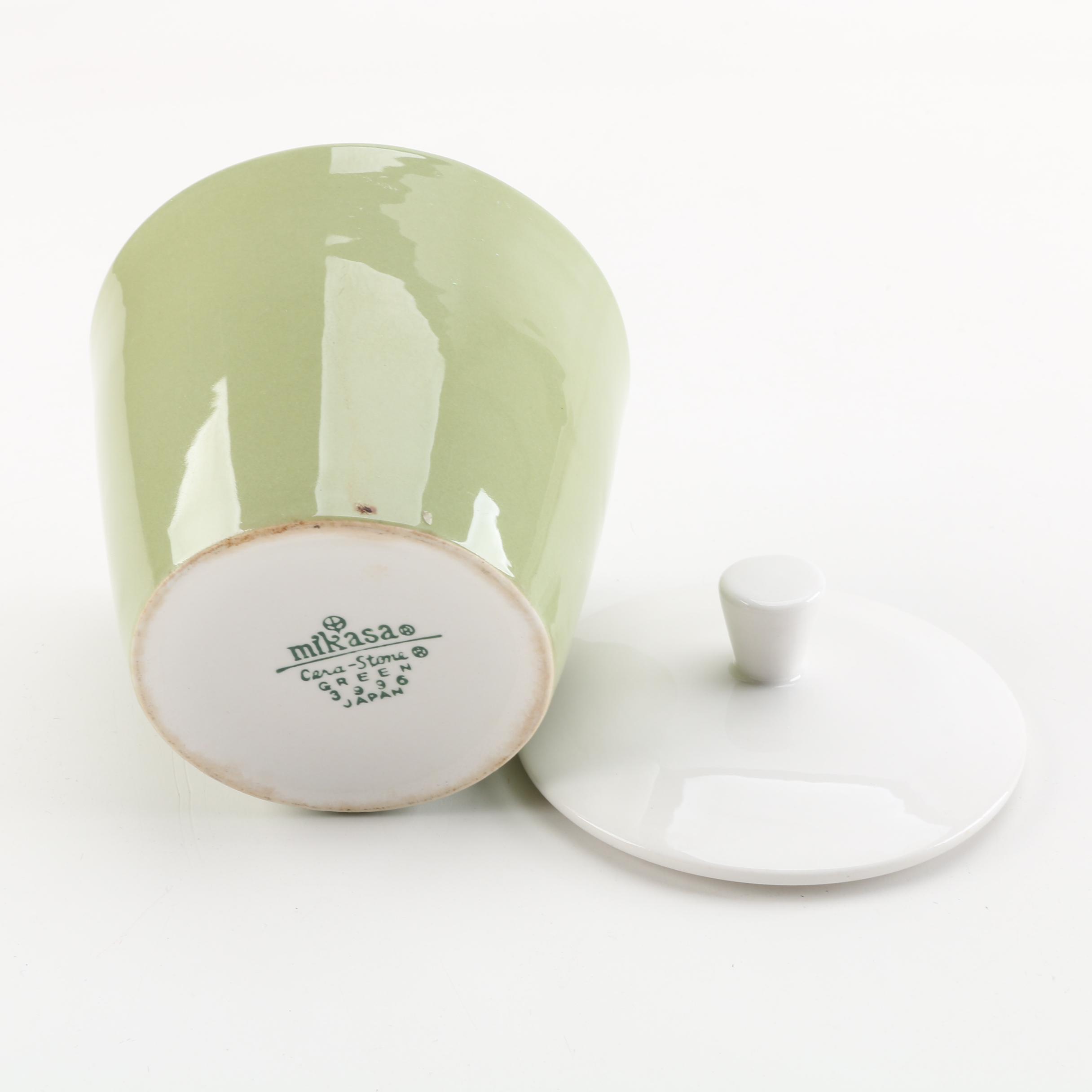 Mikasa Cerastone "Gem" and "Green" Dinnerware and Serving Dishes