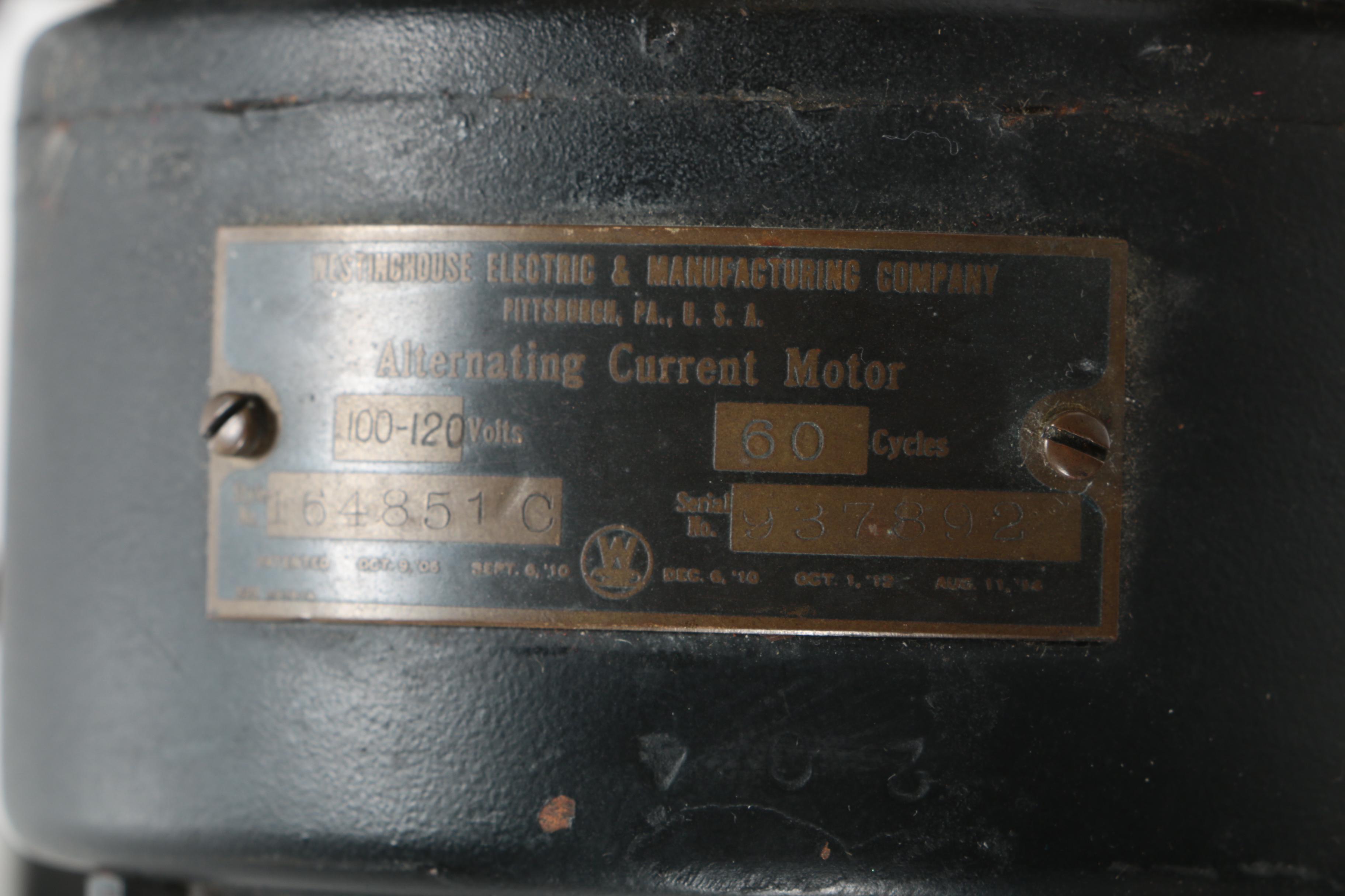 Early 20th Century Westinghouse and Robbins & Myers "Standard" Portable Fans