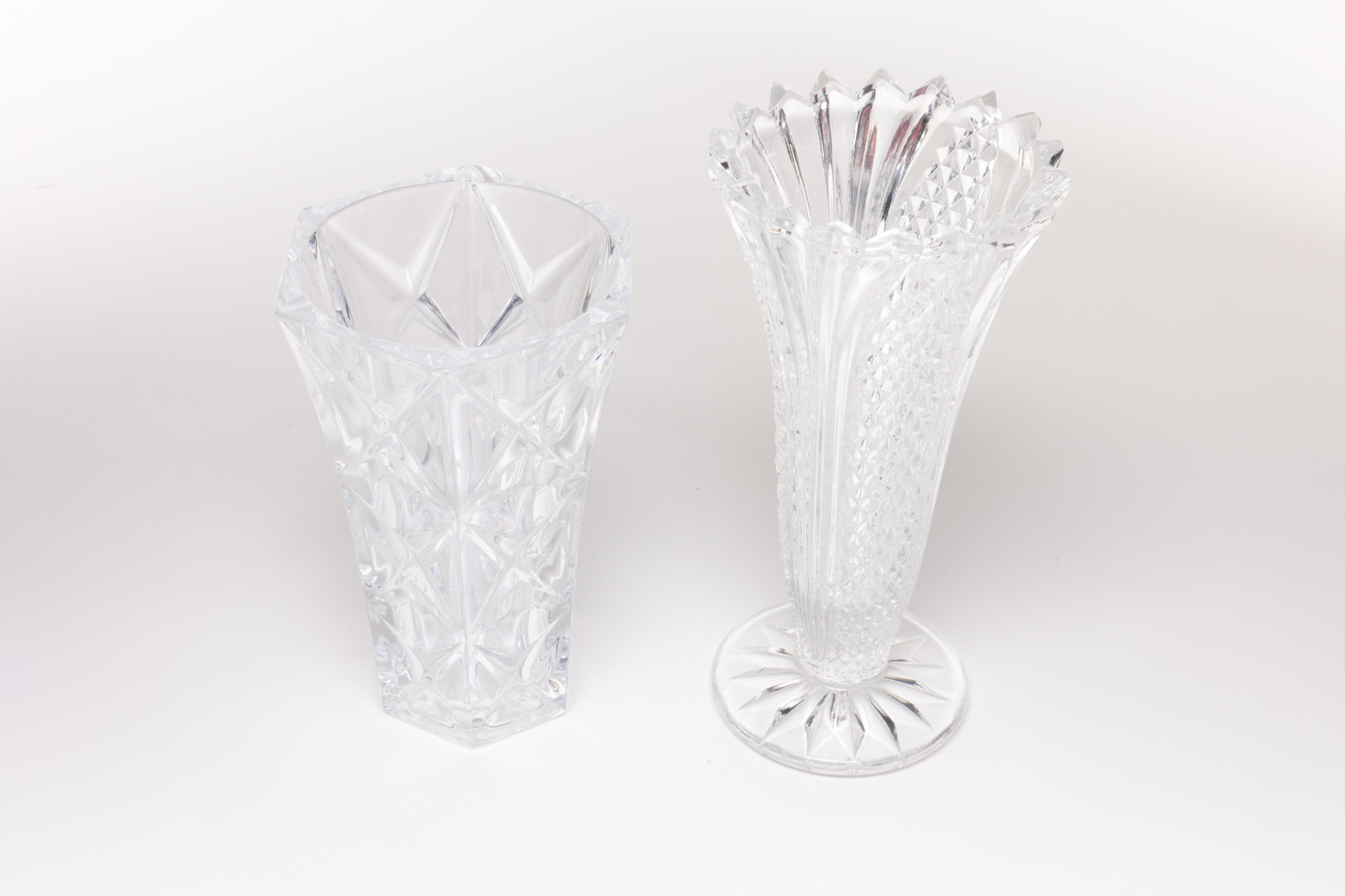 Group of Pressed Glass and Lead Crystal Vases
