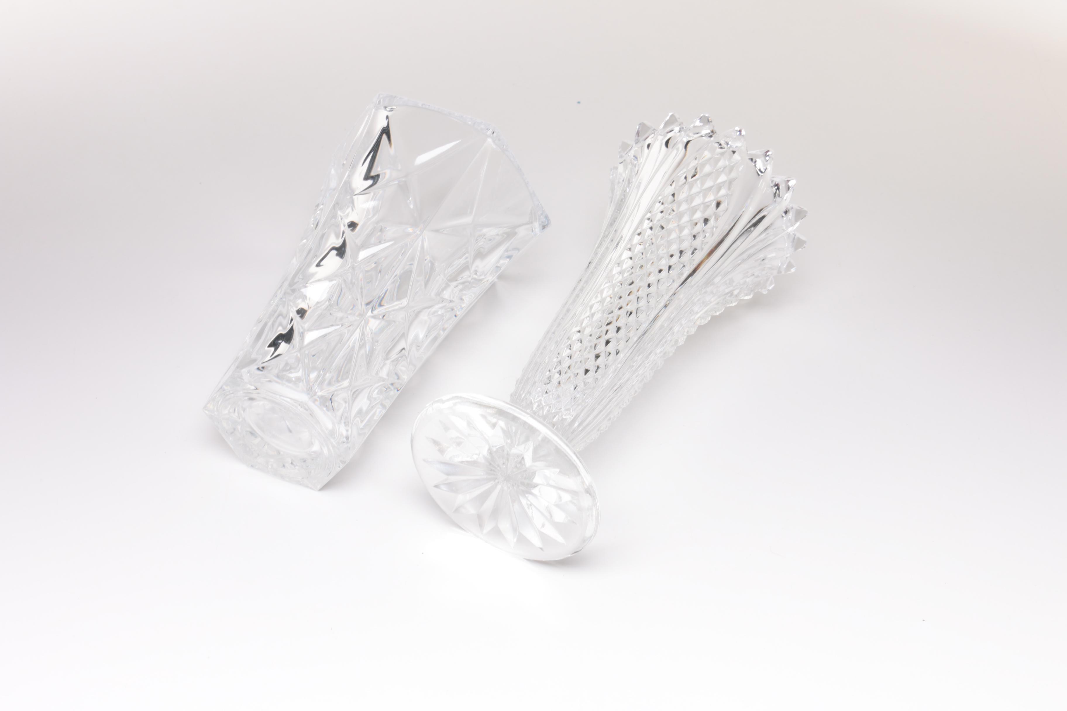 Group of Pressed Glass and Lead Crystal Vases