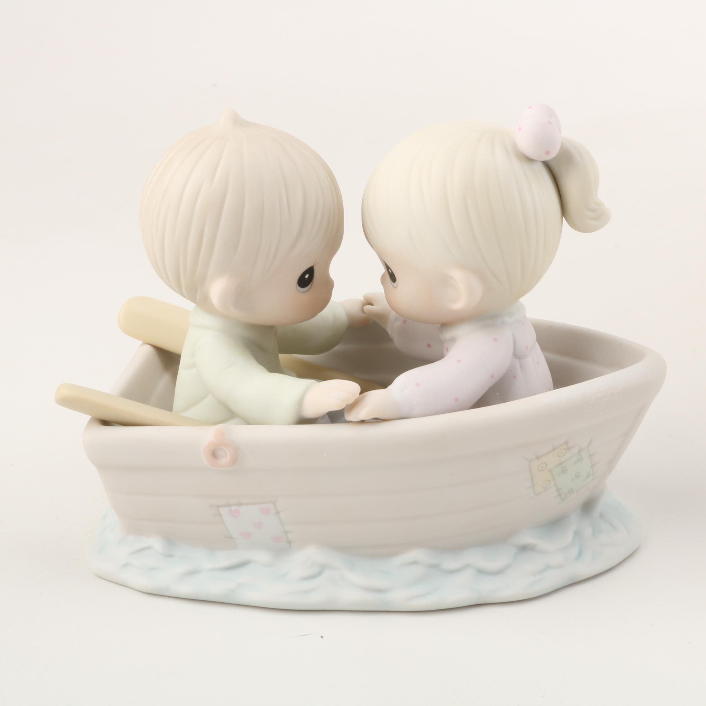 Precious Moments Figurines Including "Friends Never Drift Apart" and Cookie Jar