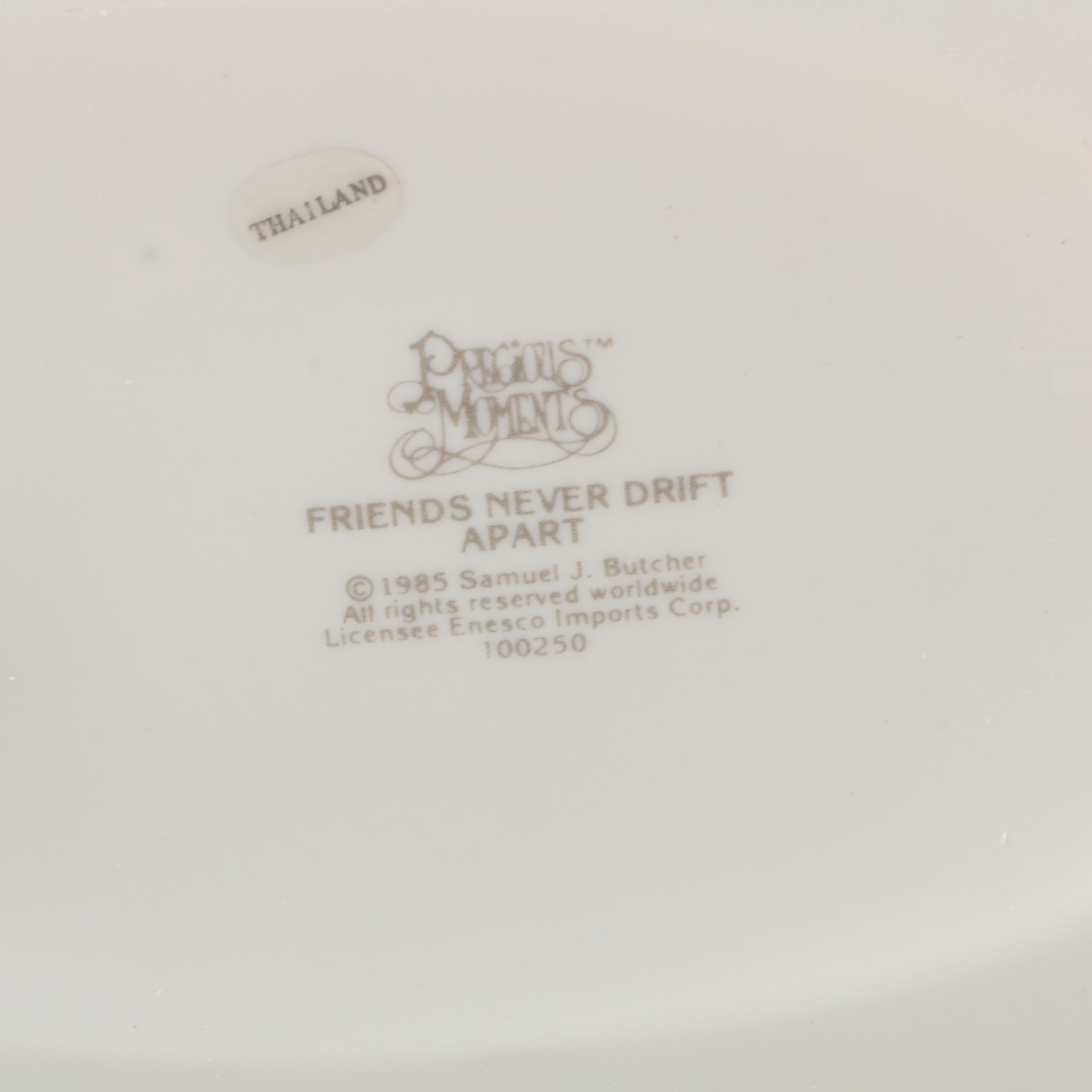 Precious Moments Figurines Including "Friends Never Drift Apart" and Cookie Jar