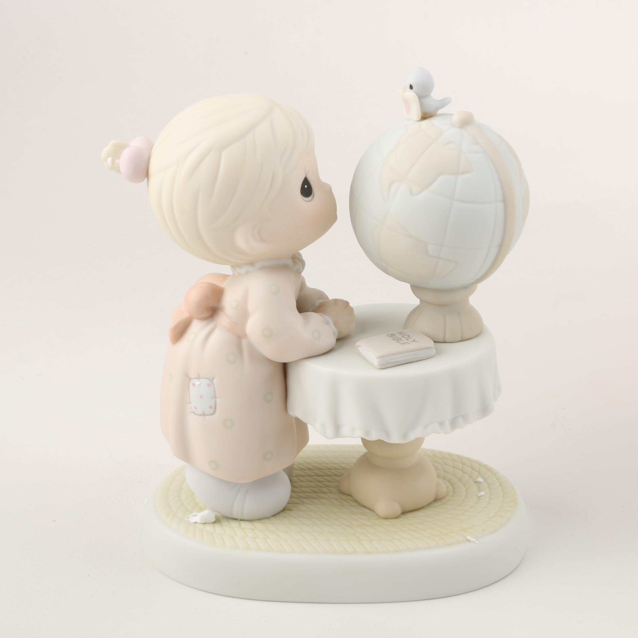 Precious Moments Figurines Including "Friends Never Drift Apart" and Cookie Jar