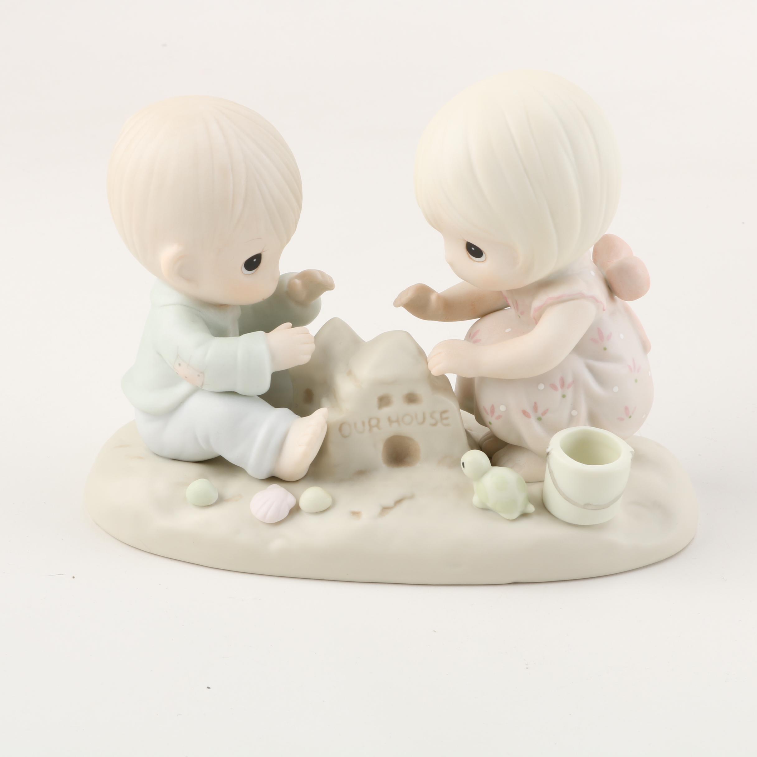 Precious Moments Figurines Including "Friends Never Drift Apart" and Cookie Jar