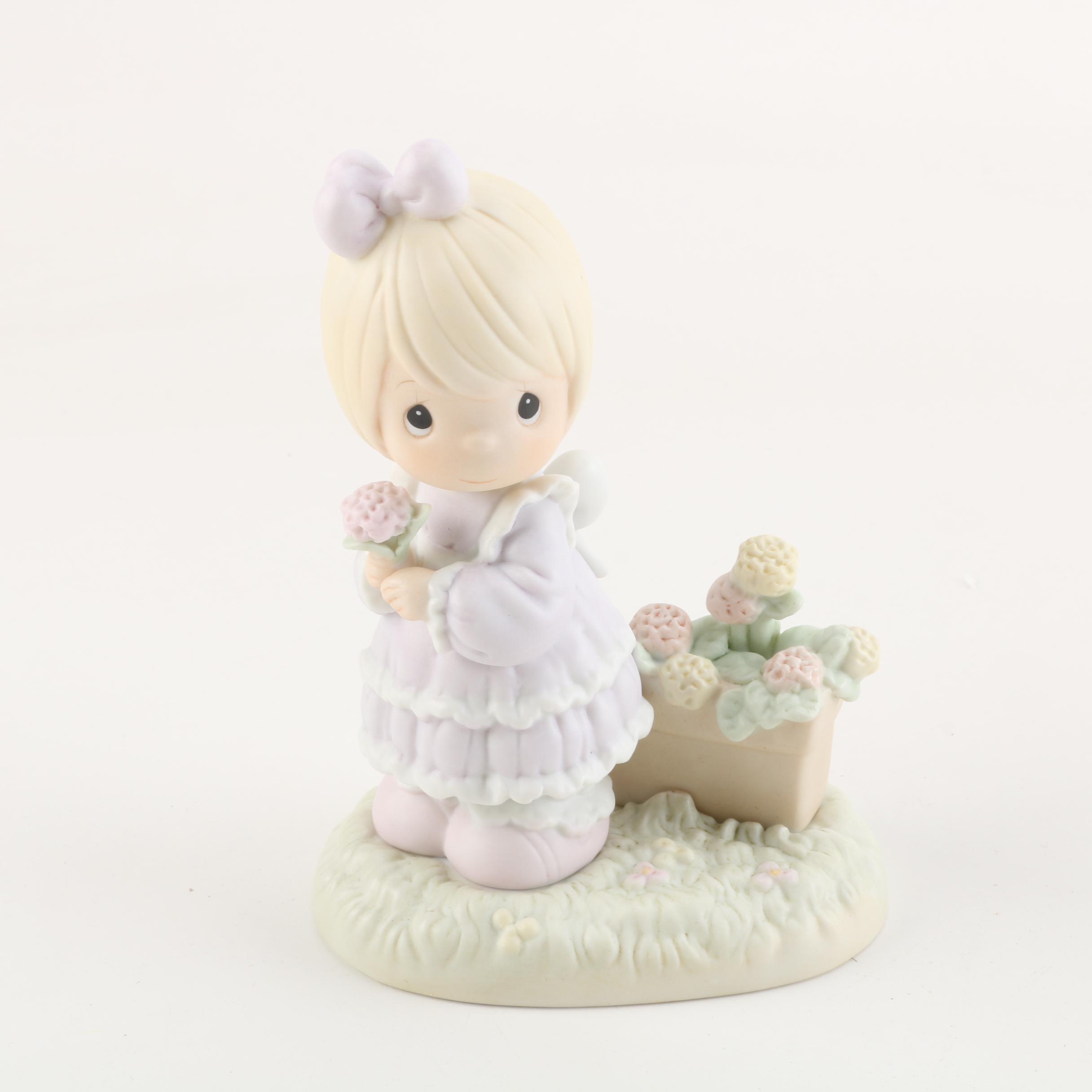 Precious Moments Figurines Including "Friends Never Drift Apart" and Cookie Jar