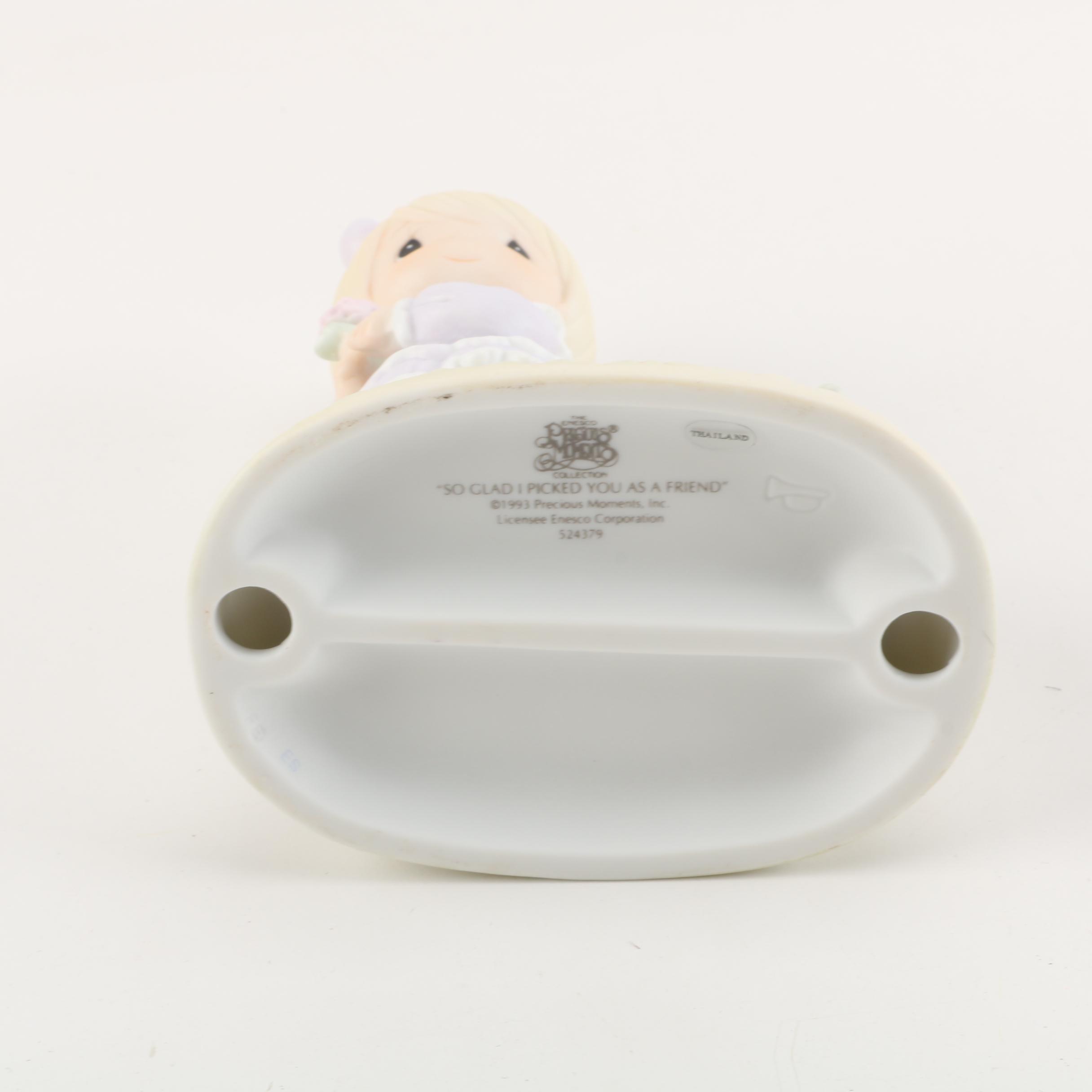 Precious Moments Figurines Including "Friends Never Drift Apart" and Cookie Jar