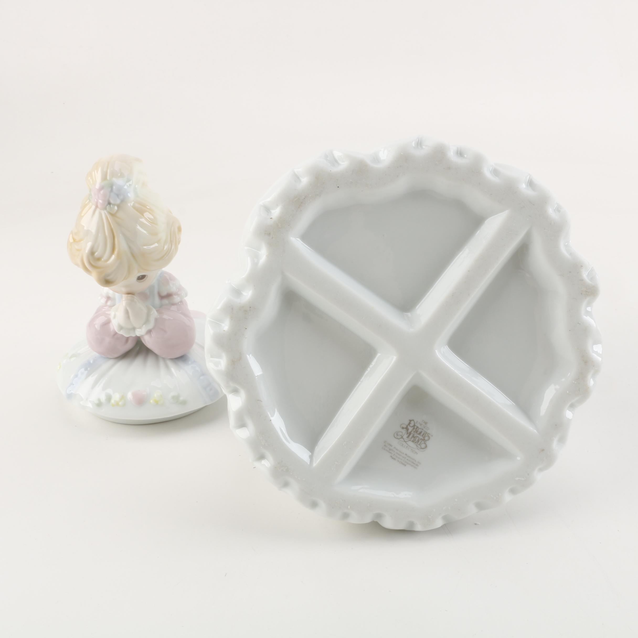 Precious Moments Figurines Including "Friends Never Drift Apart" and Cookie Jar