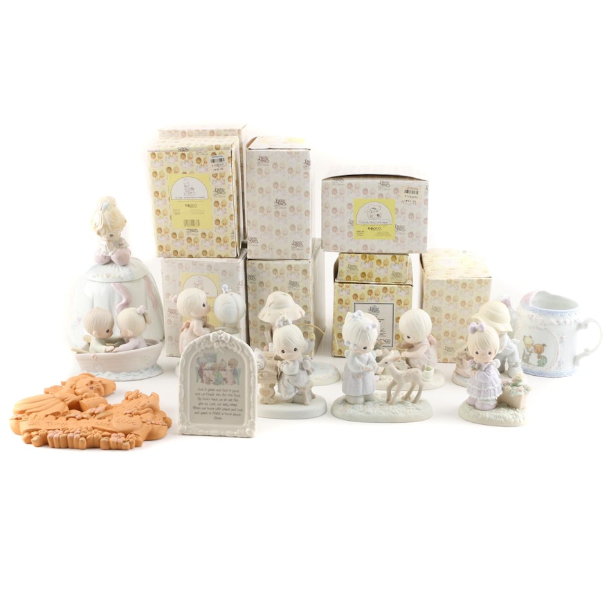 Precious Moments Figurines Including "Friends Never Drift Apart" and Cookie Jar