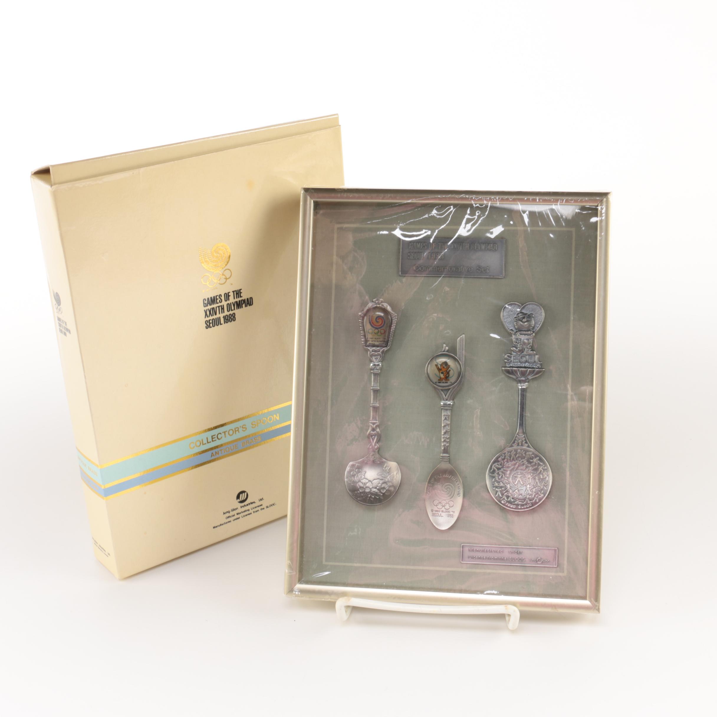 Seoul 1988 Olympic Antique Brass Commemorative Spoon Set