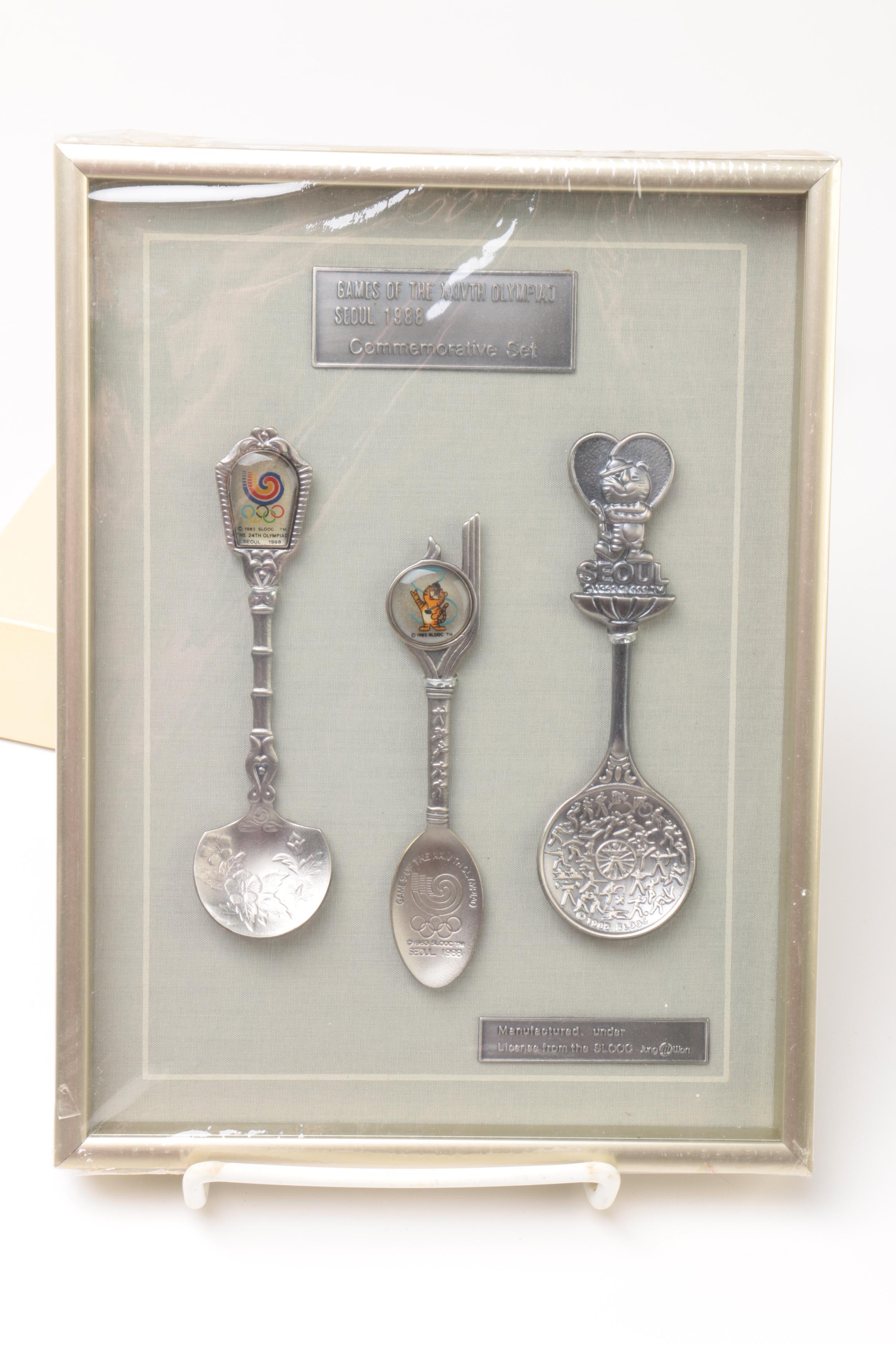 Seoul 1988 Olympic Antique Brass Commemorative Spoon Set