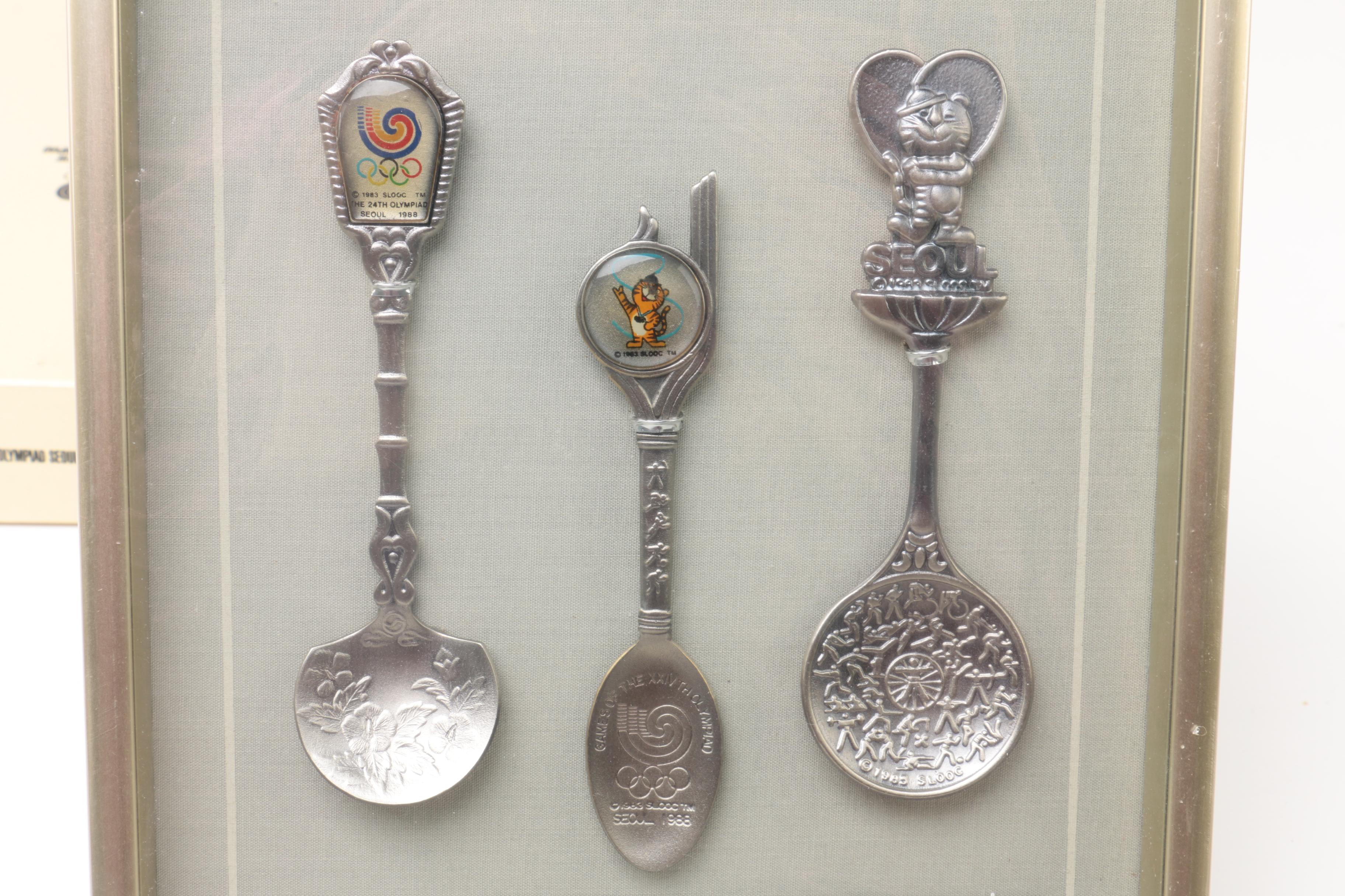 Seoul 1988 Olympic Antique Brass Commemorative Spoon Set