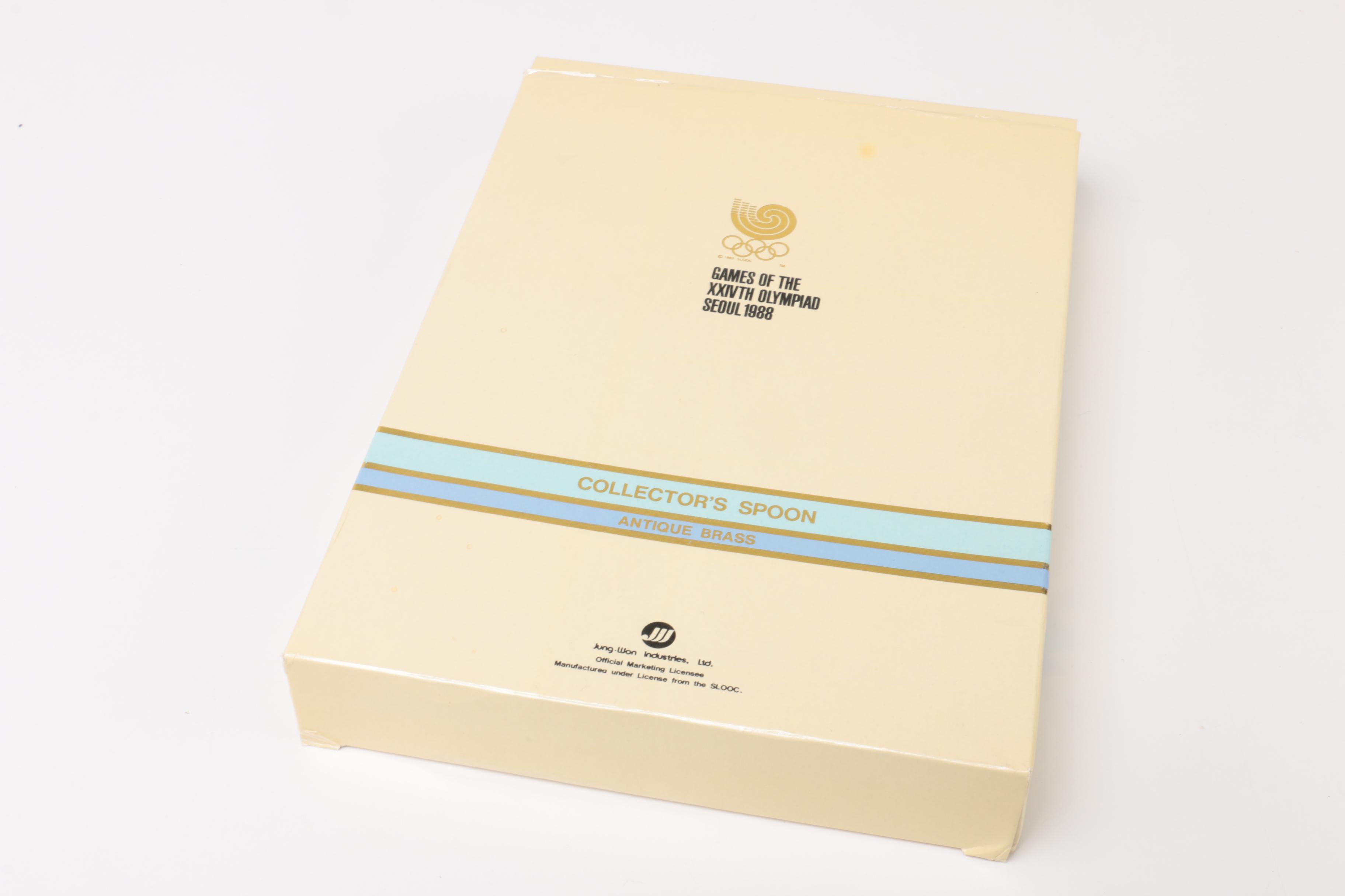 Seoul 1988 Olympic Antique Brass Commemorative Spoon Set