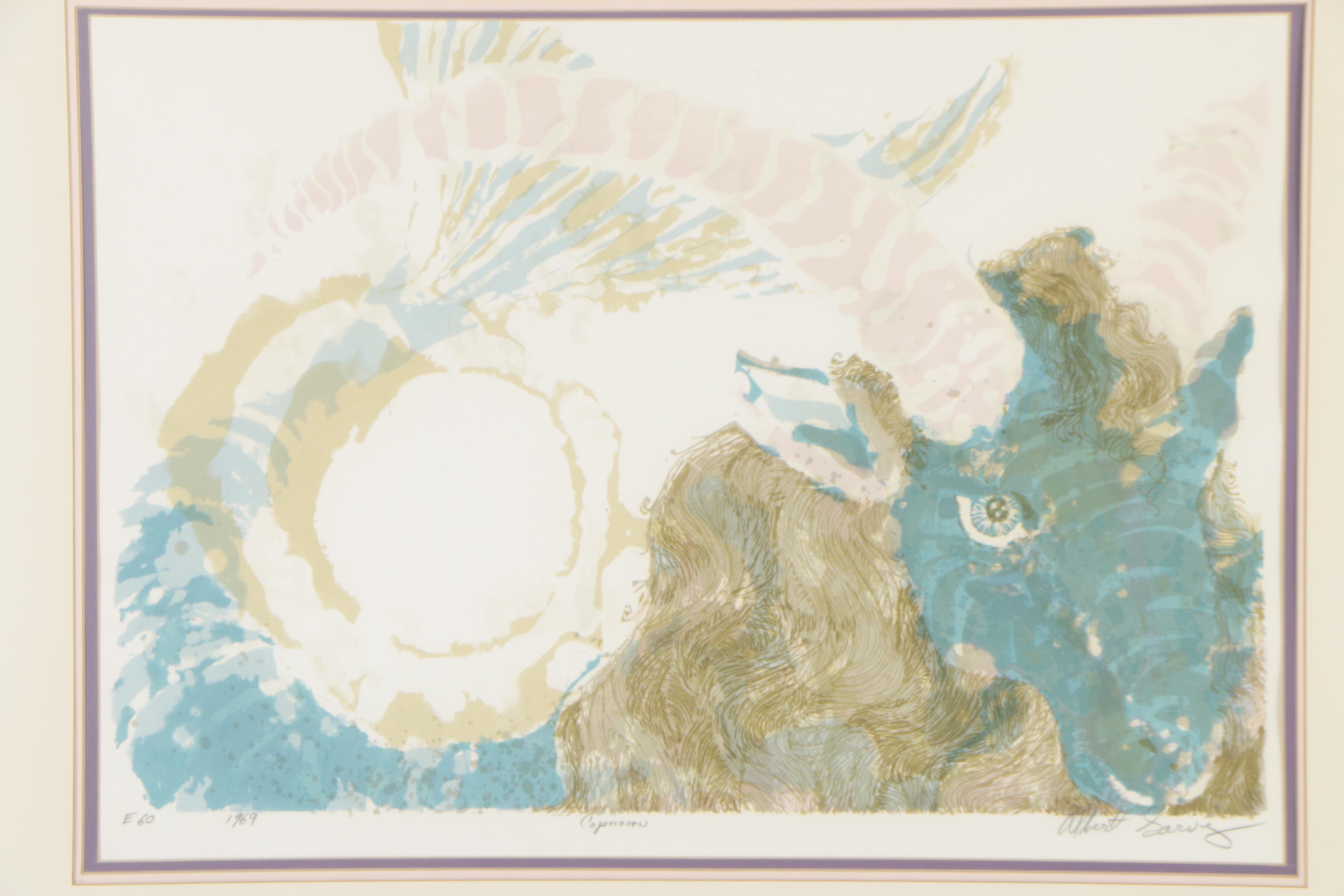 Albert Garvey Color Lithograph "Capricorn"