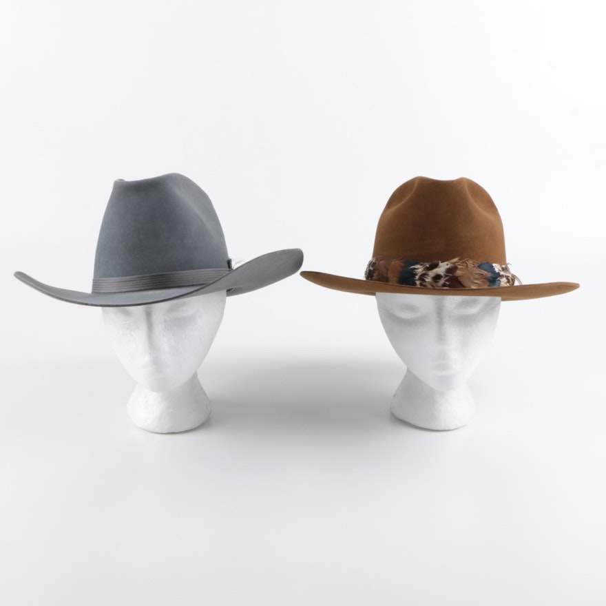 Men's Vintage Dobbs and Resistol Felted Fur Western Hats