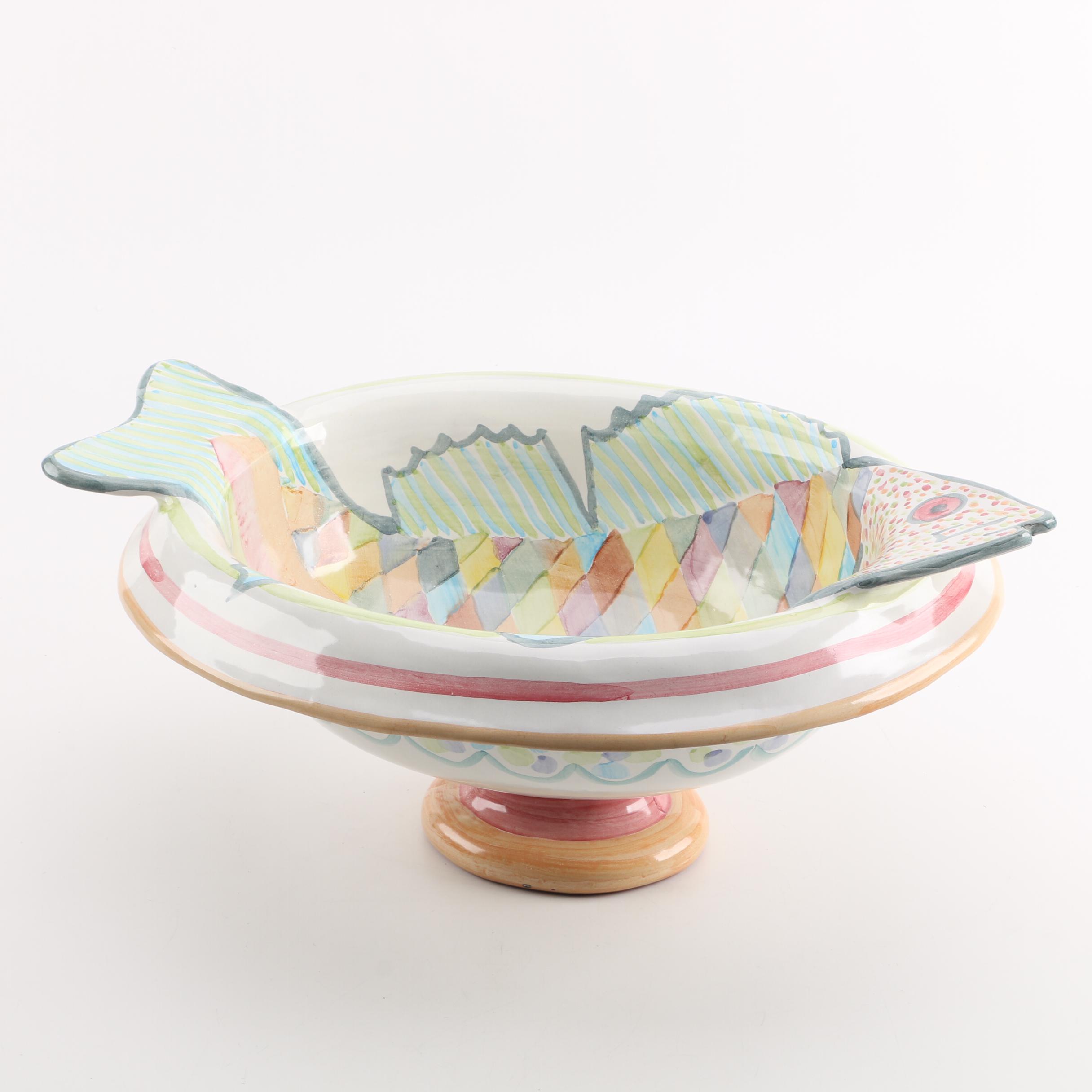 McKenzie-Childs "Fish Story" Fish Bowl