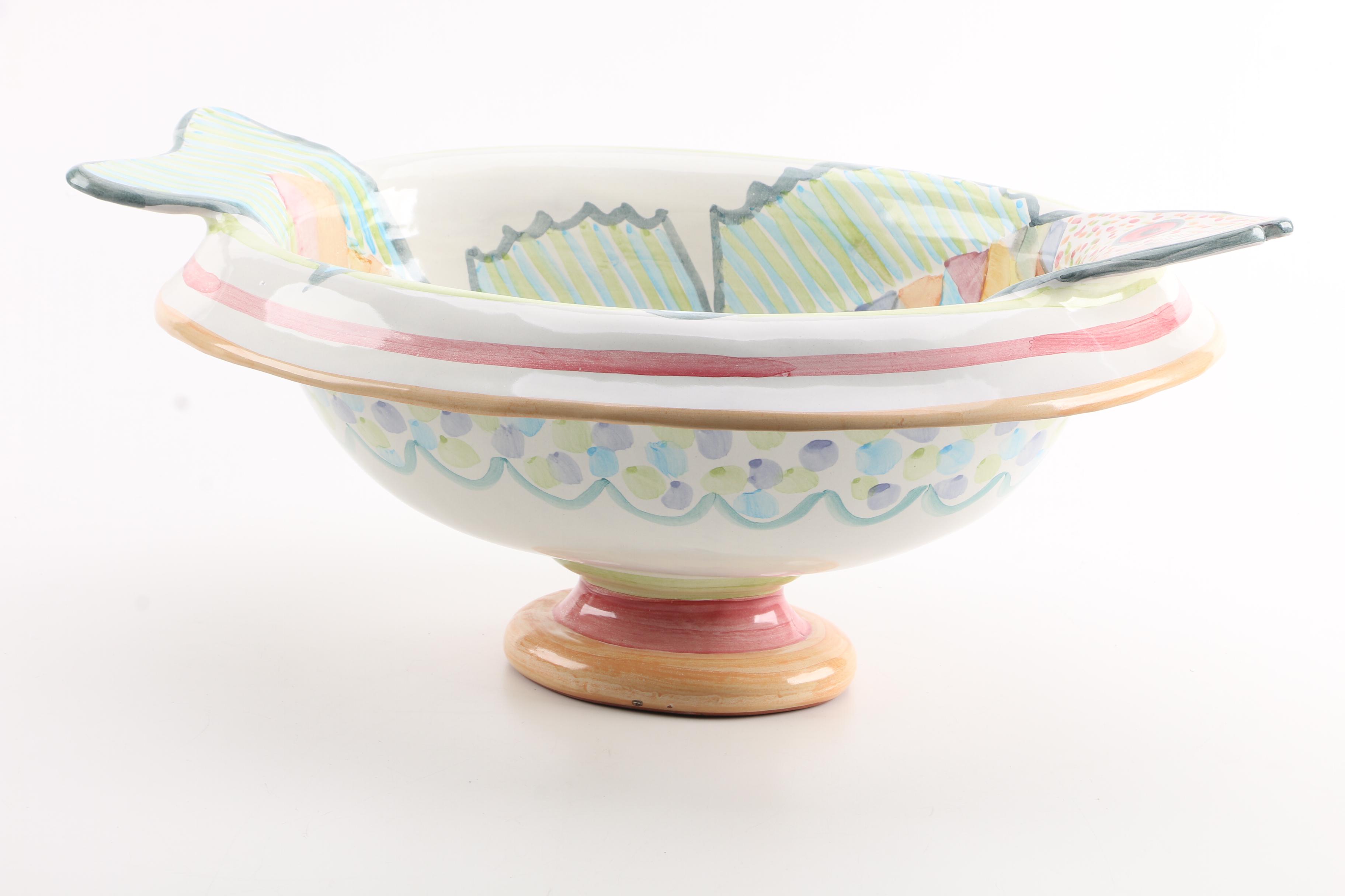 McKenzie-Childs "Fish Story" Fish Bowl