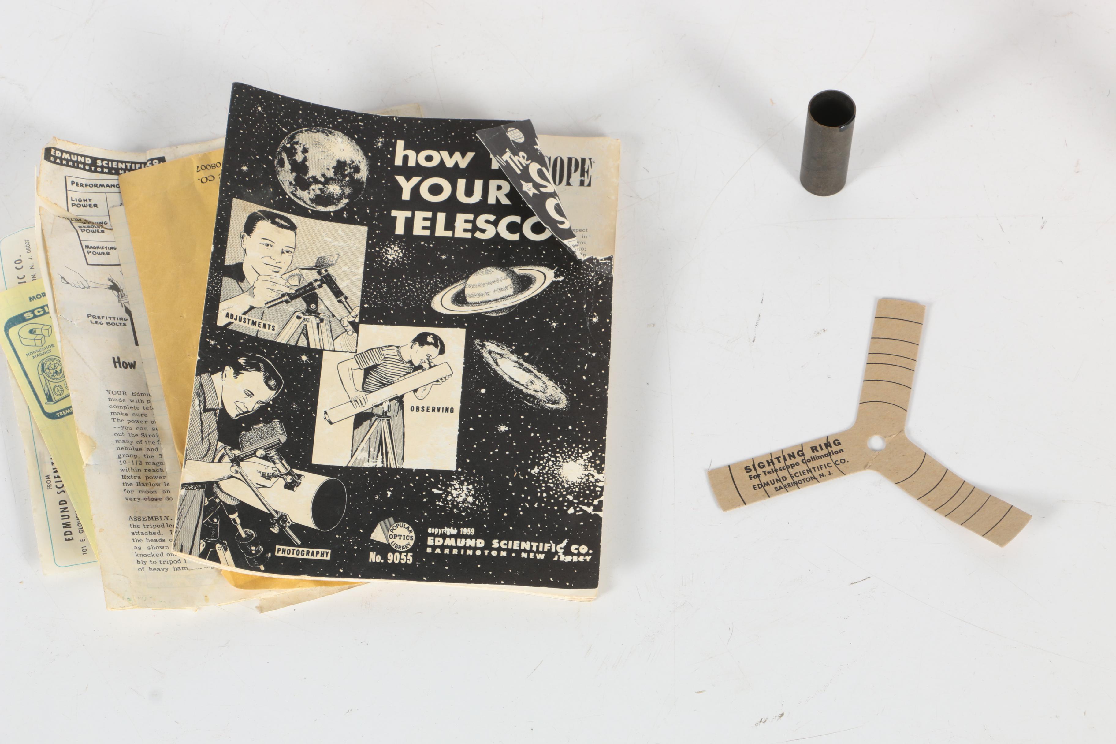 Vintage Edmund Scientific Company Reflector Telescope With Tripod