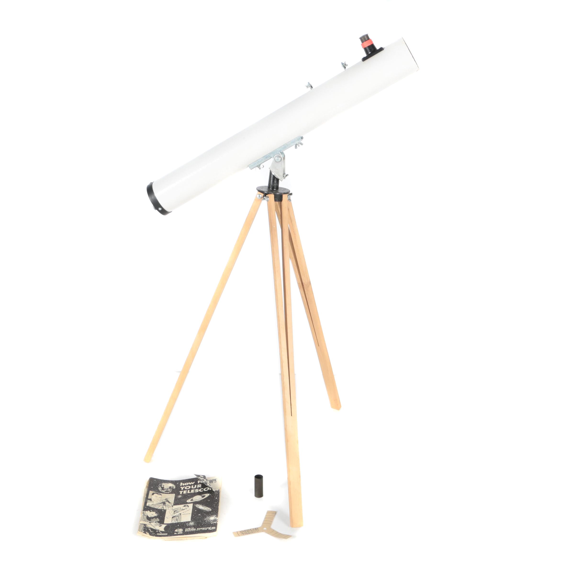Vintage Edmund Scientific Company Reflector Telescope With Tripod