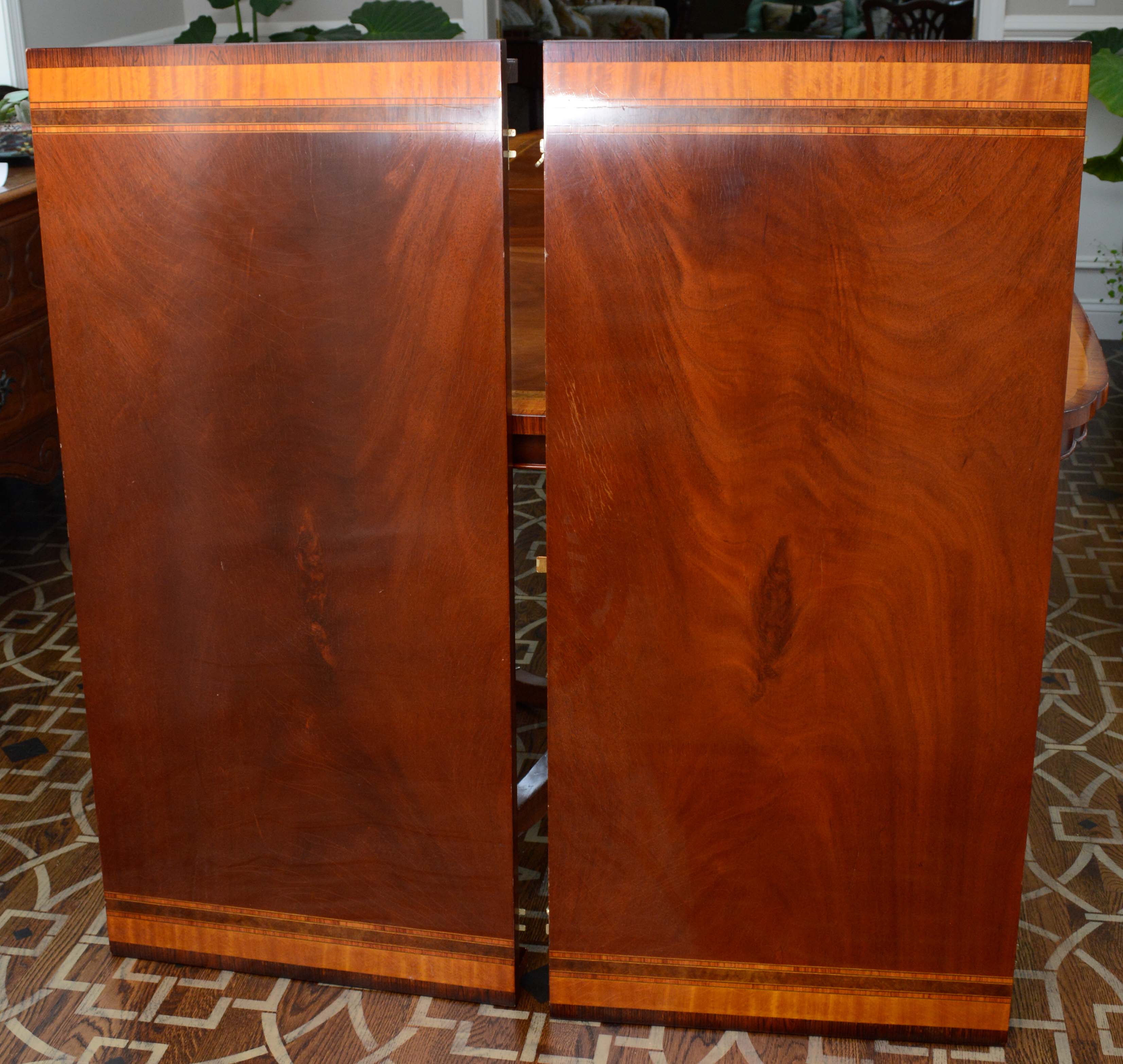 Vintage Duncan Phyfe Style Mahogany Double Pedestal Dining Table