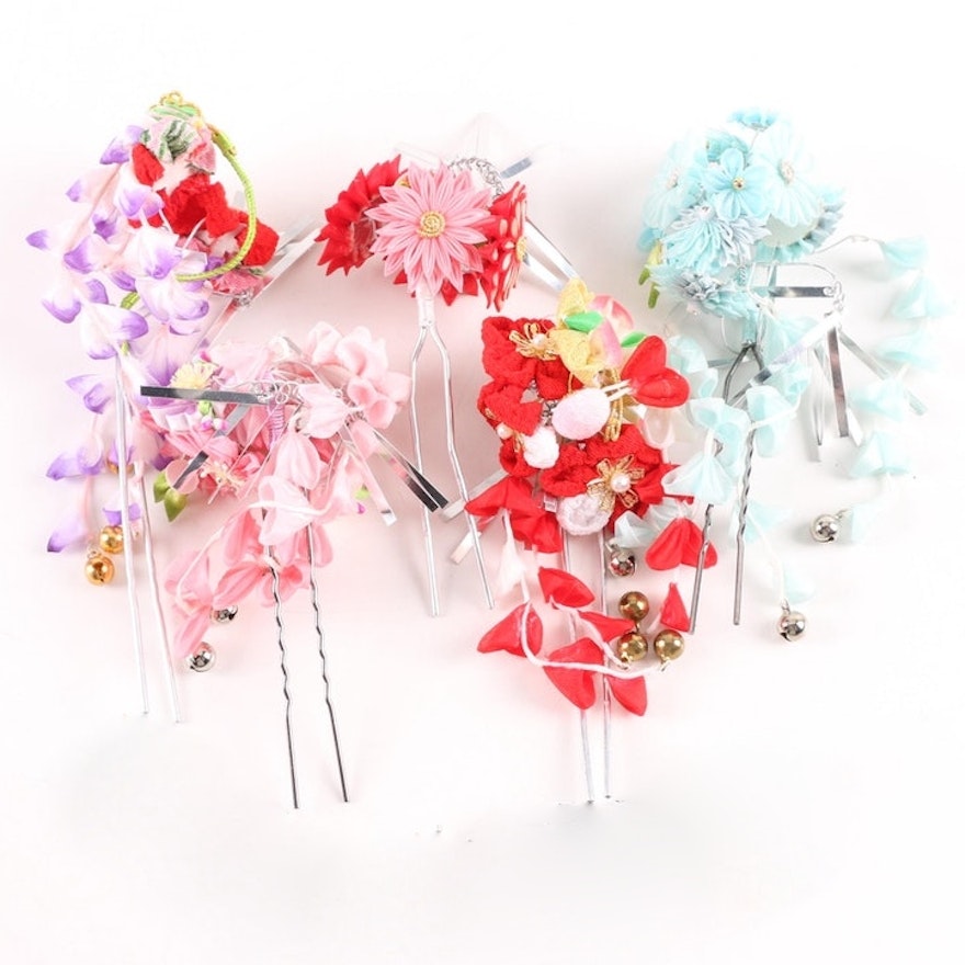 Japanese Style Handmade Floral Hair Ornaments