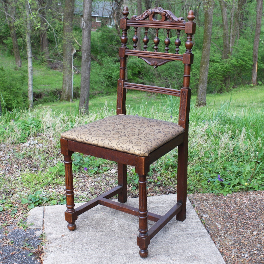 Antique Tudor Revival Side Chair