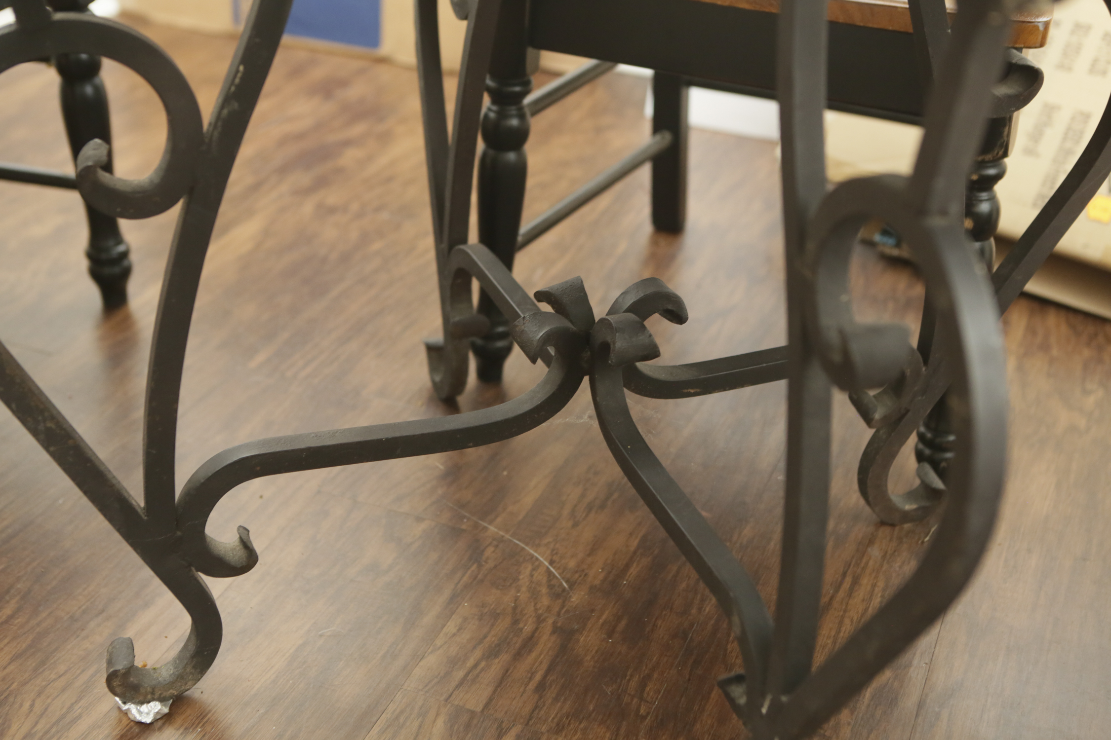 Granite Top Wrought Metal Dining Table