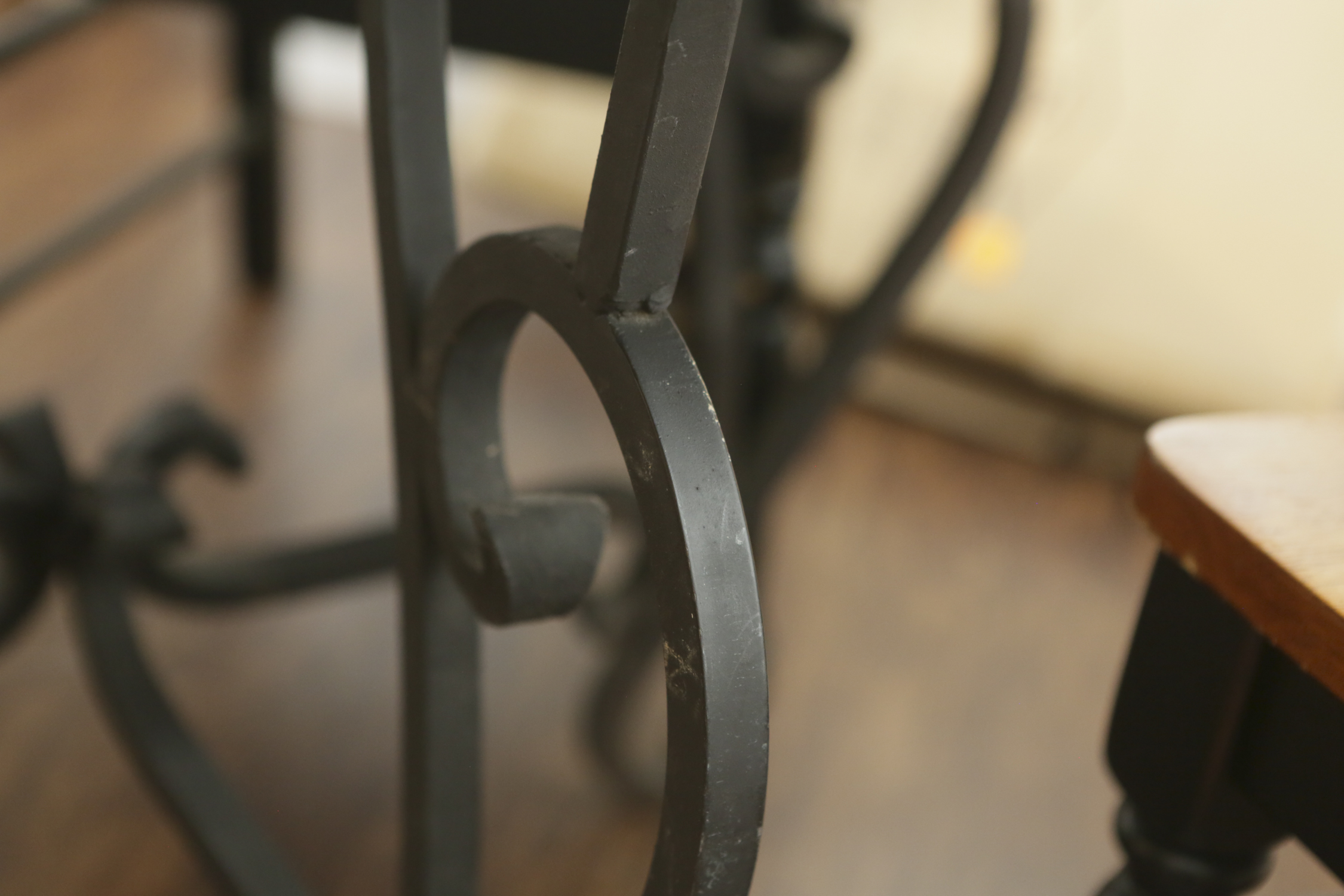 Granite Top Wrought Metal Dining Table