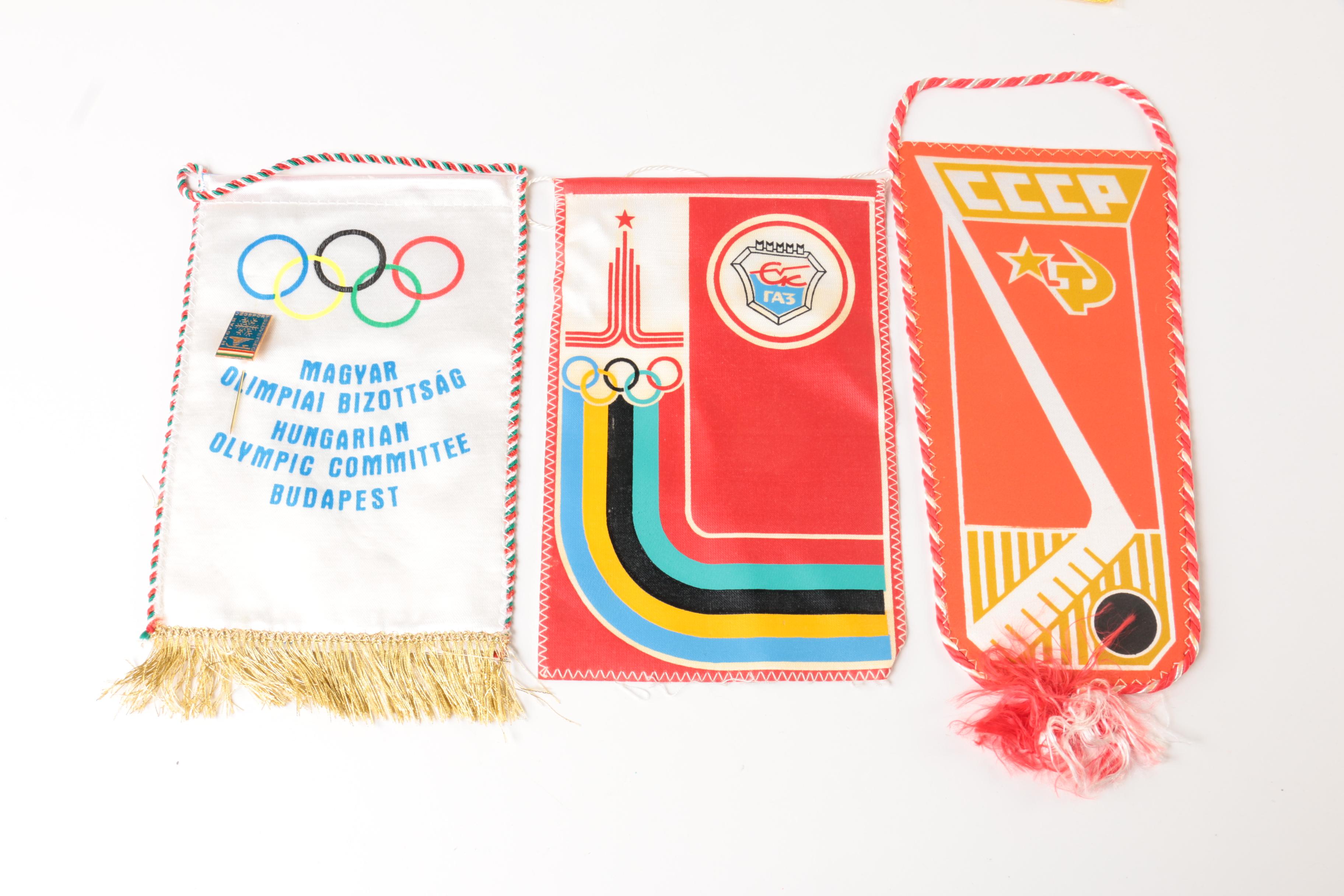 Ten Vintage Olympic Ice Hockey Banners