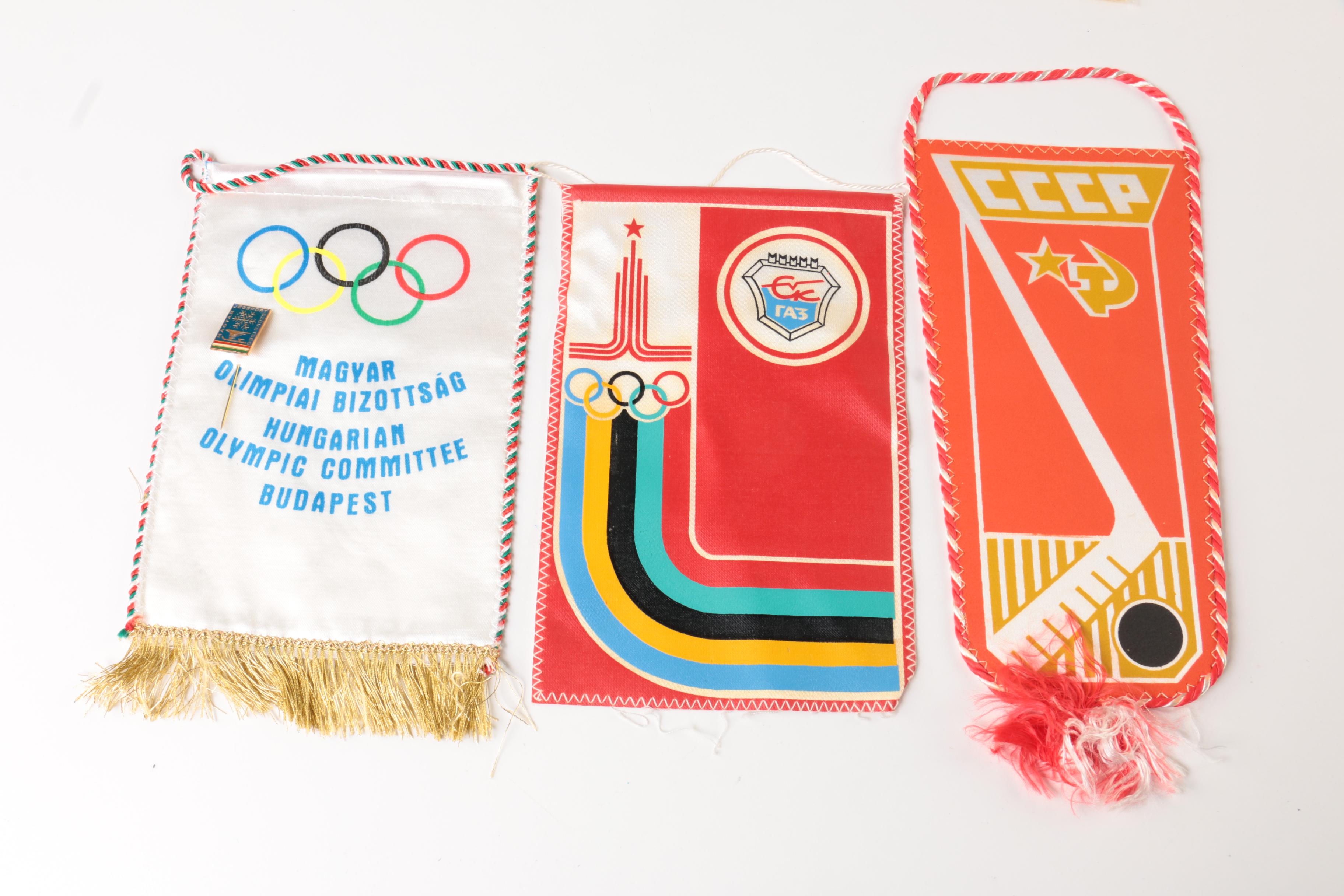 Ten Vintage Olympic Ice Hockey Banners