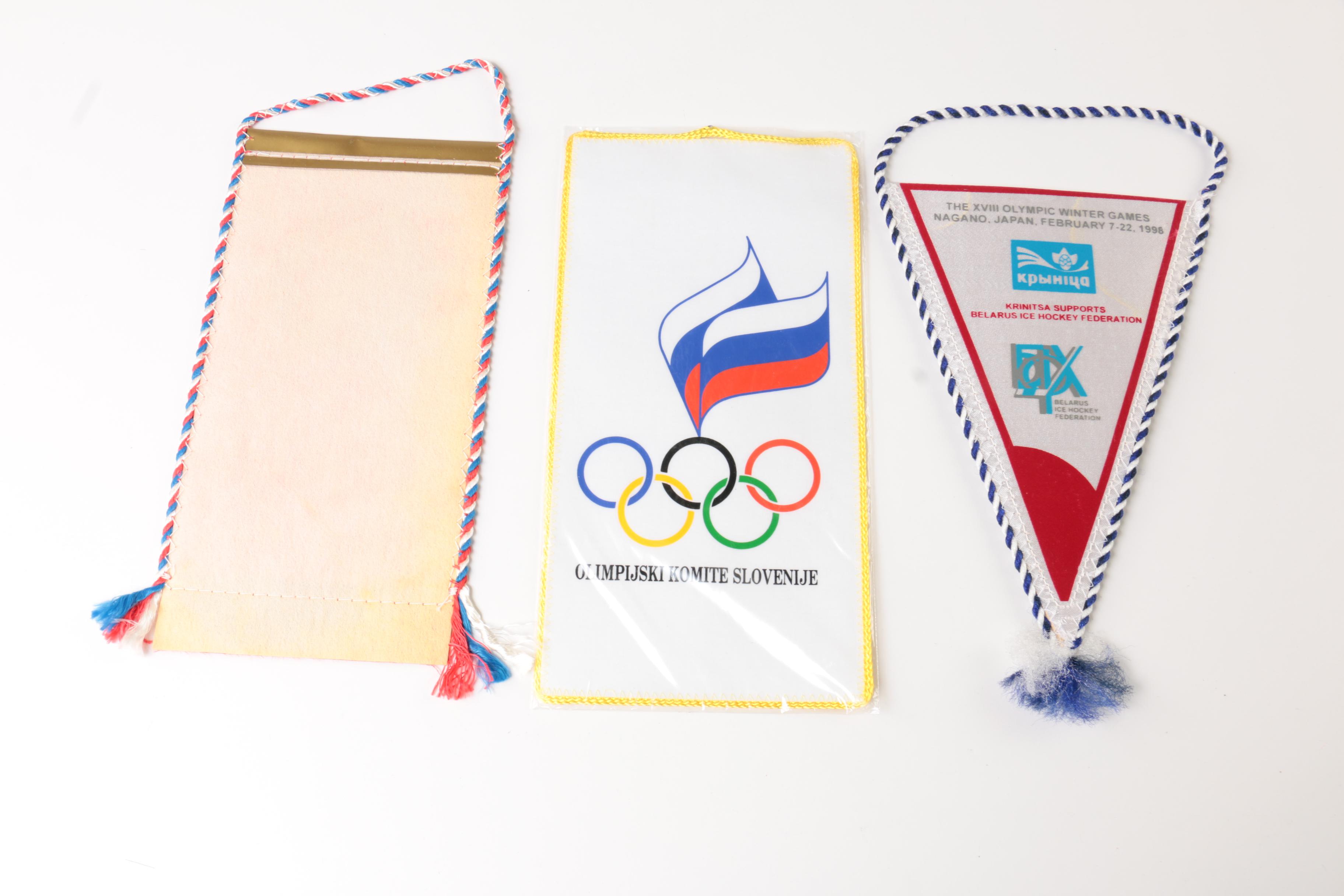 Ten Vintage Olympic Ice Hockey Banners
