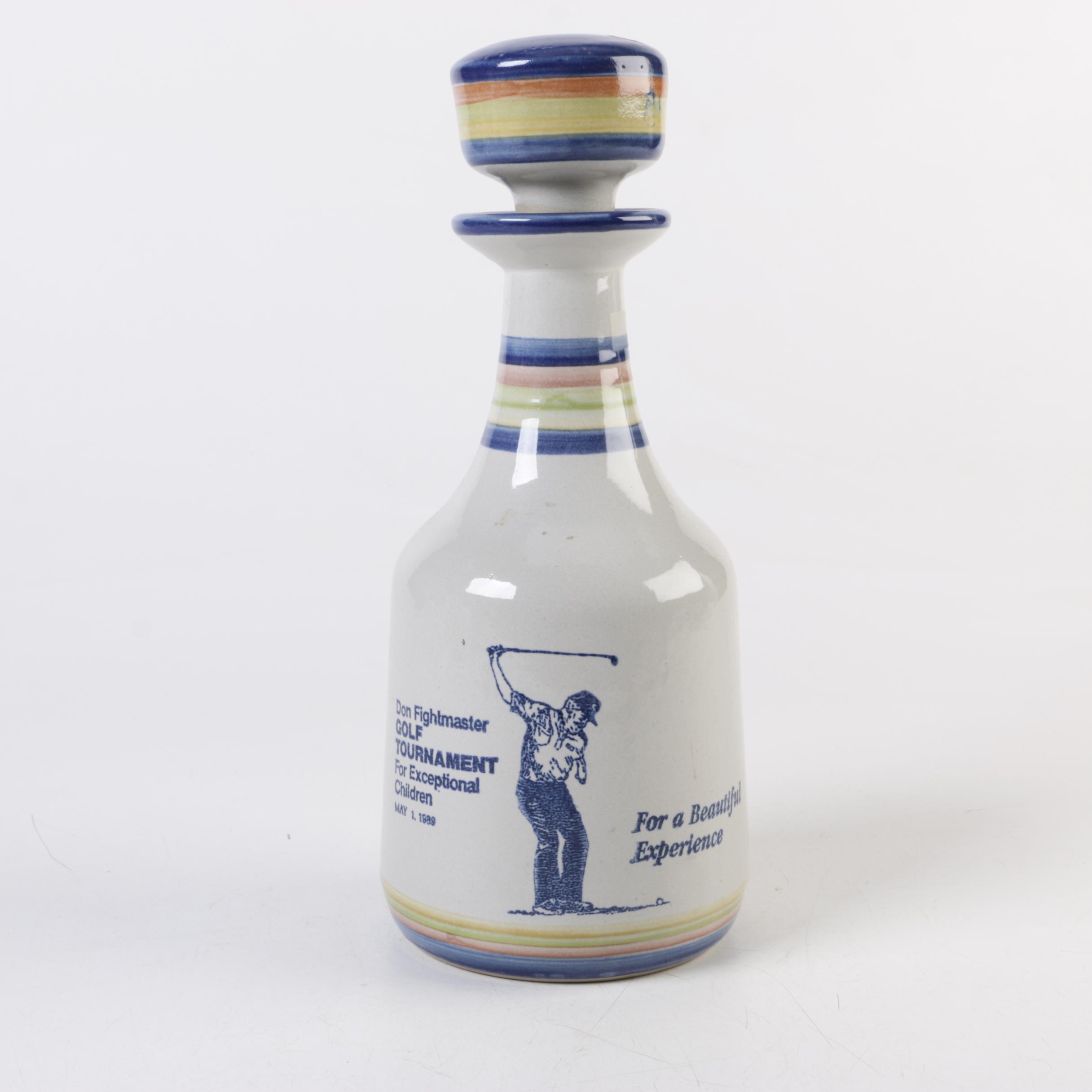 Louisville Stoneware Don Fightmaster Golf Tournament Capped Jug
